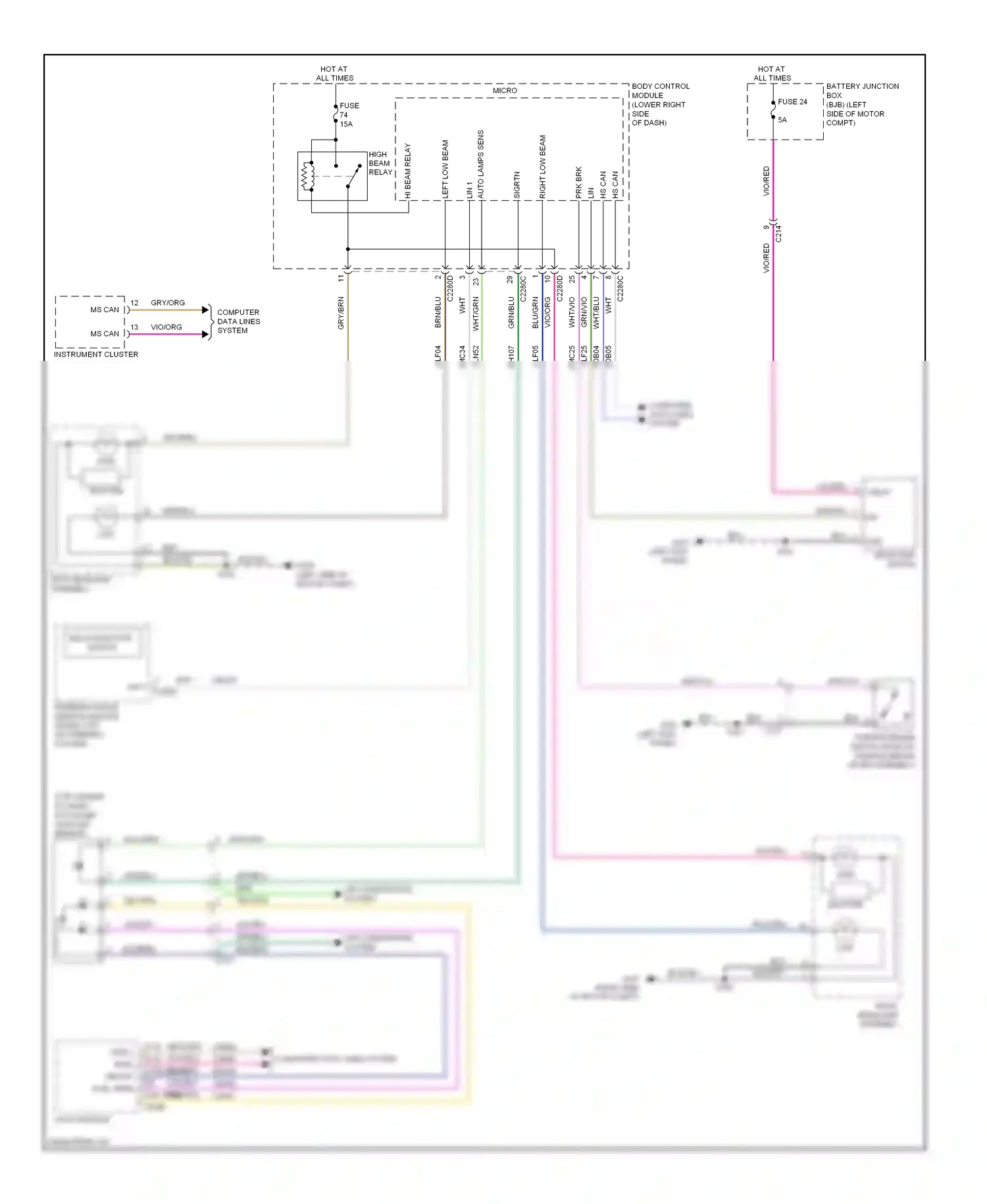 Wiring diagram hs can+ for Ford Focus III (2011-2015) (12 of 31)