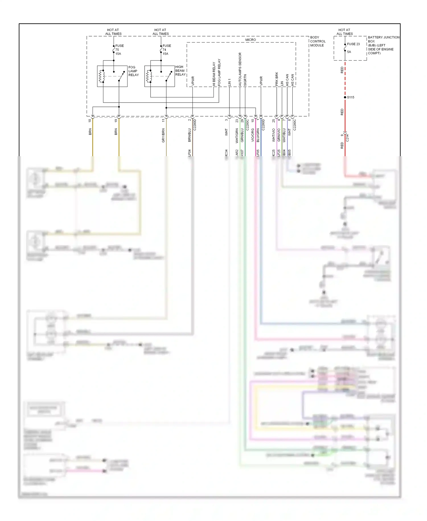 Wiring diagram hs can+ for Ford Focus III (2011-2015) (16 of 31)