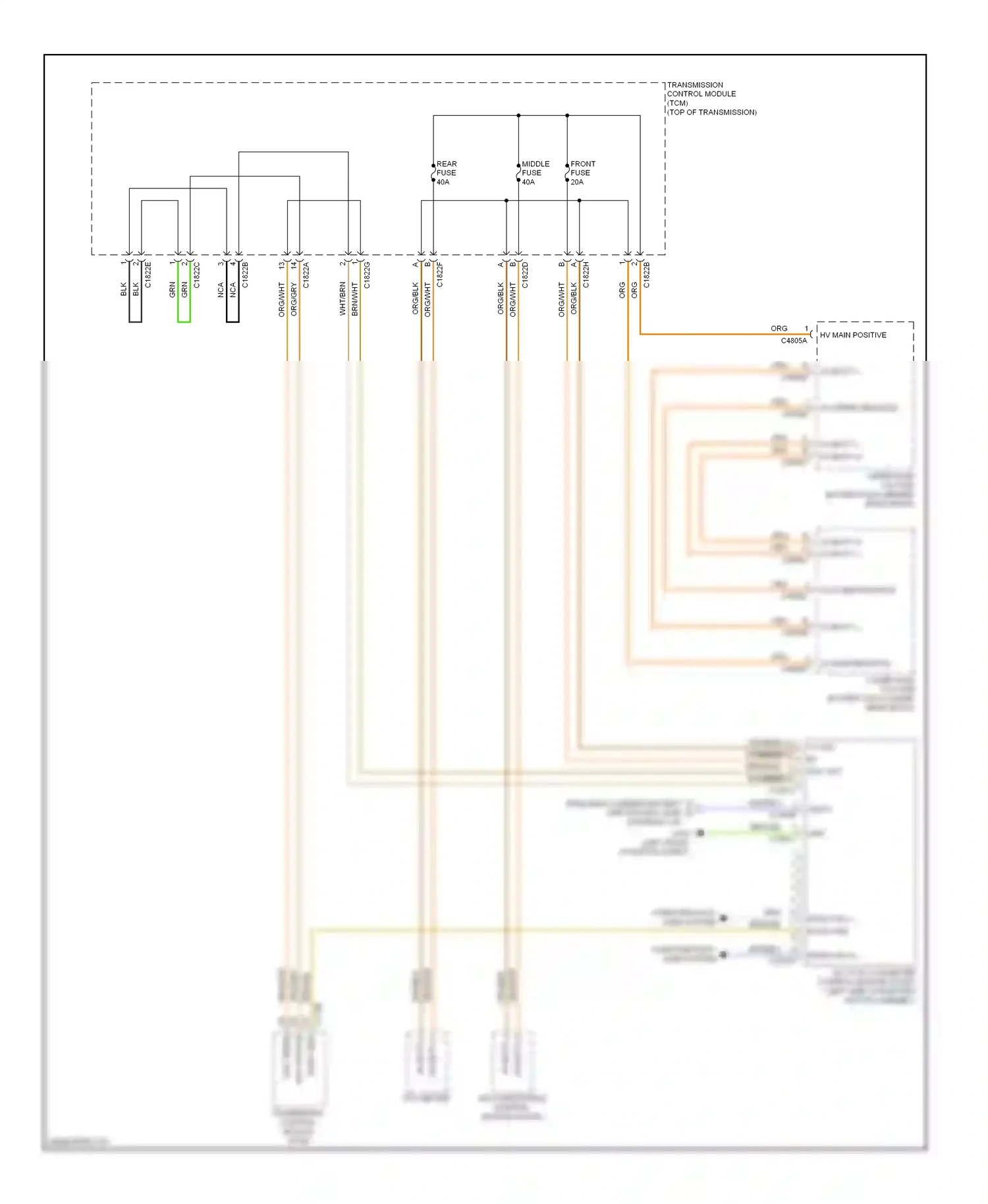 Wiring diagram hv lower positive for Ford Focus III (2011-2015) (1 of 1)