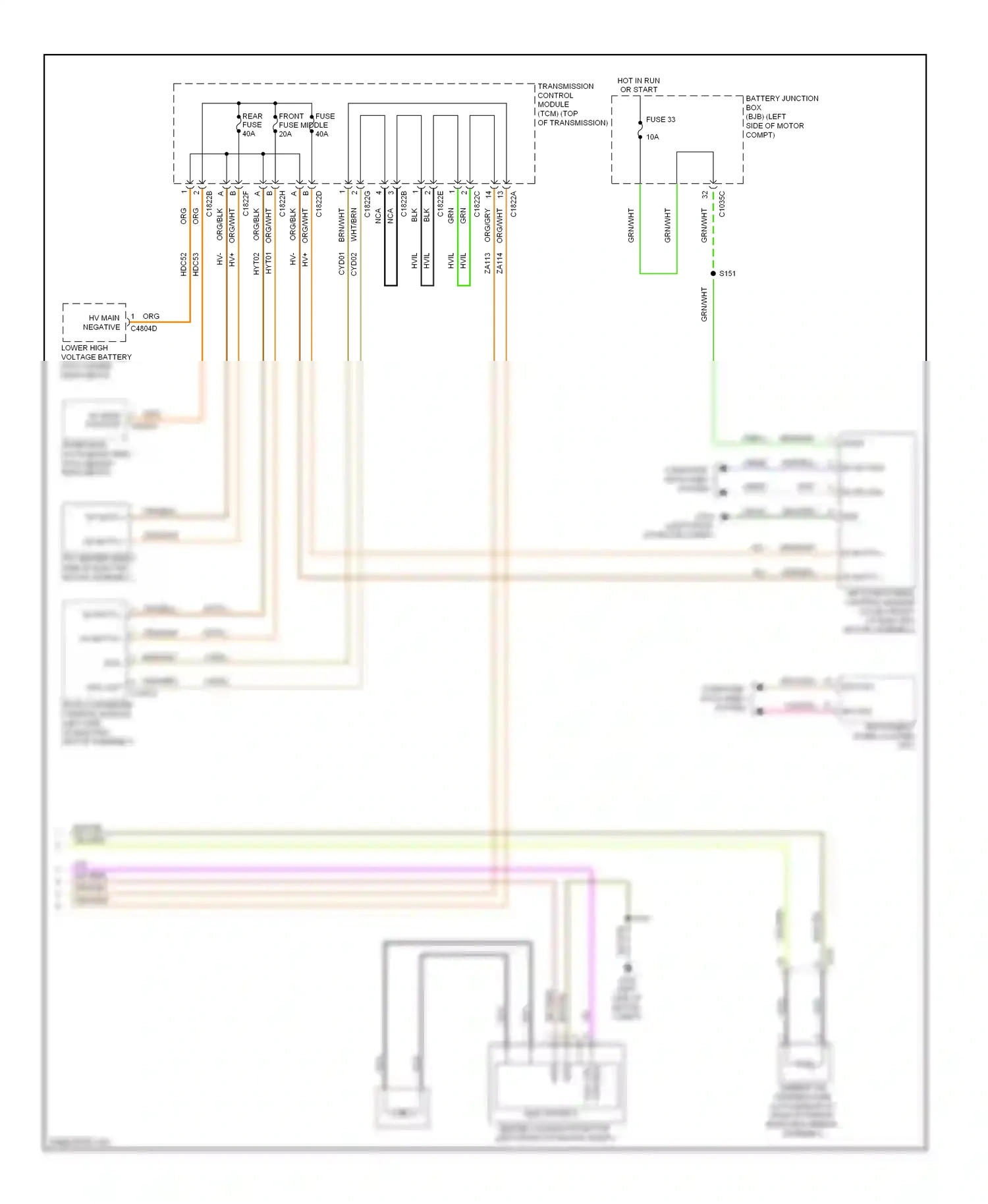 Wiring diagram hv main positive for Ford Focus III (2011-2015) (1 of 3)