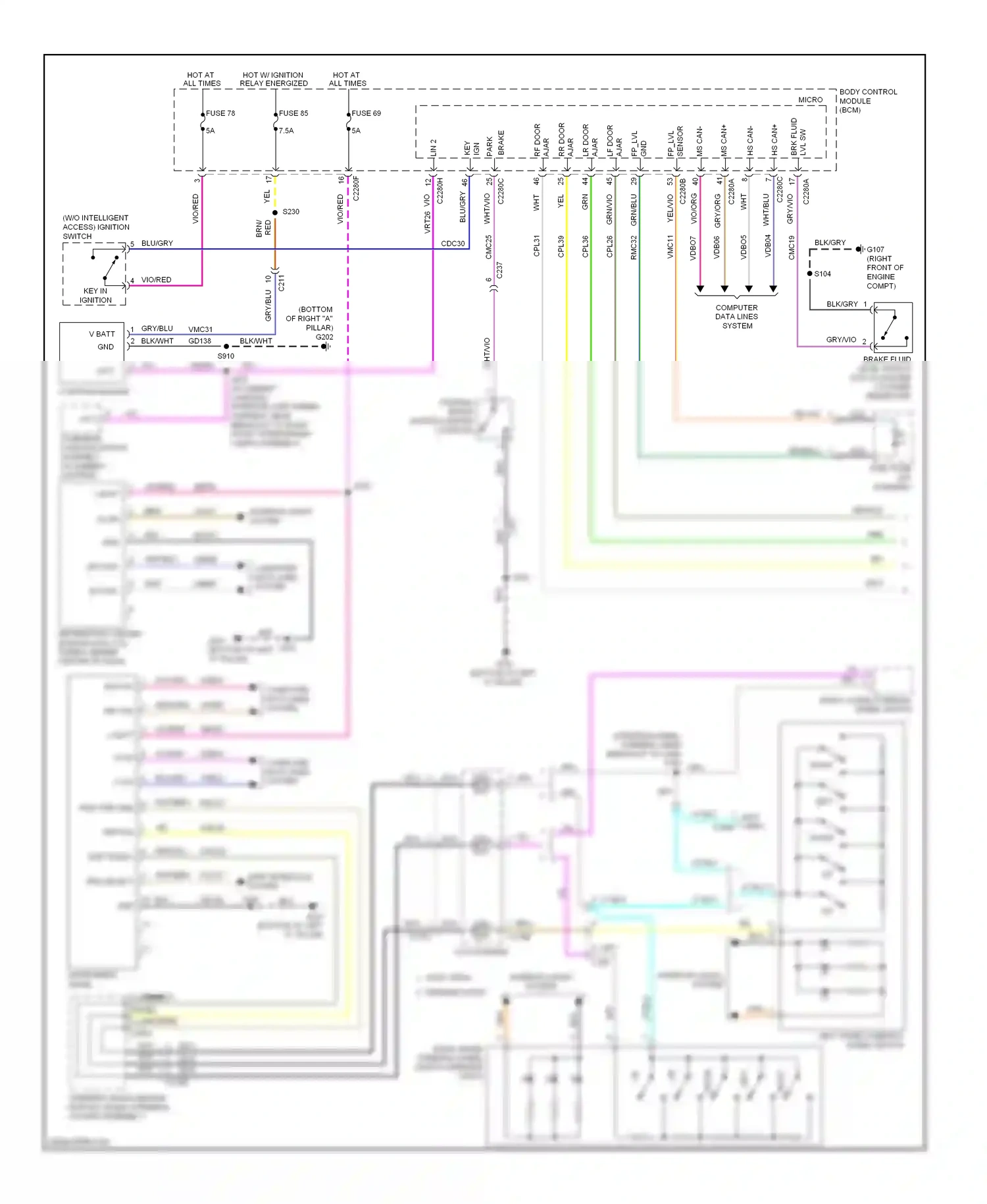 Wiring diagram ign sw for Ford Focus III (2011-2015) (1 of 2)