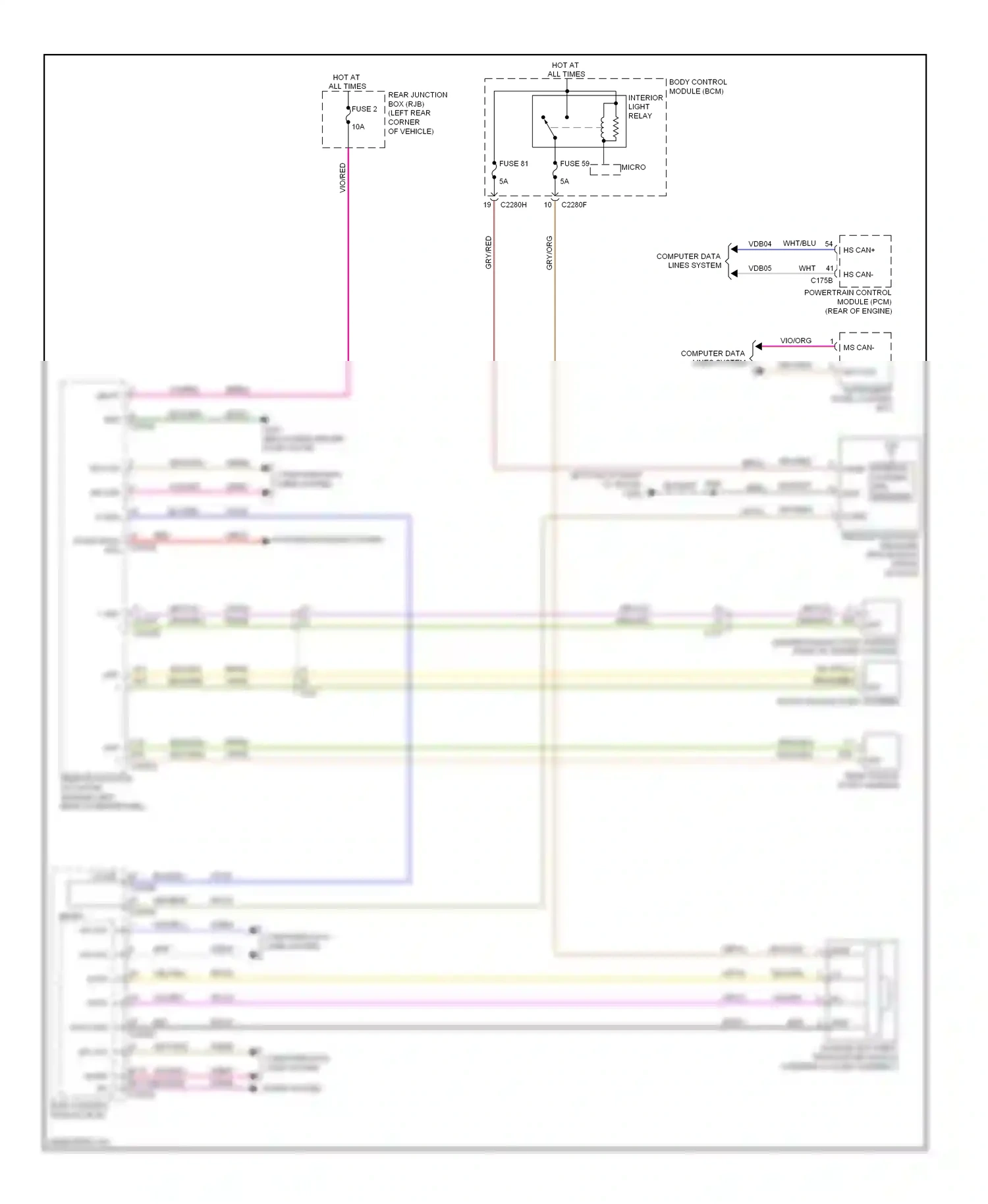 Wiring diagram interior light relay for Ford Focus III (2011-2015) (6 of 14)