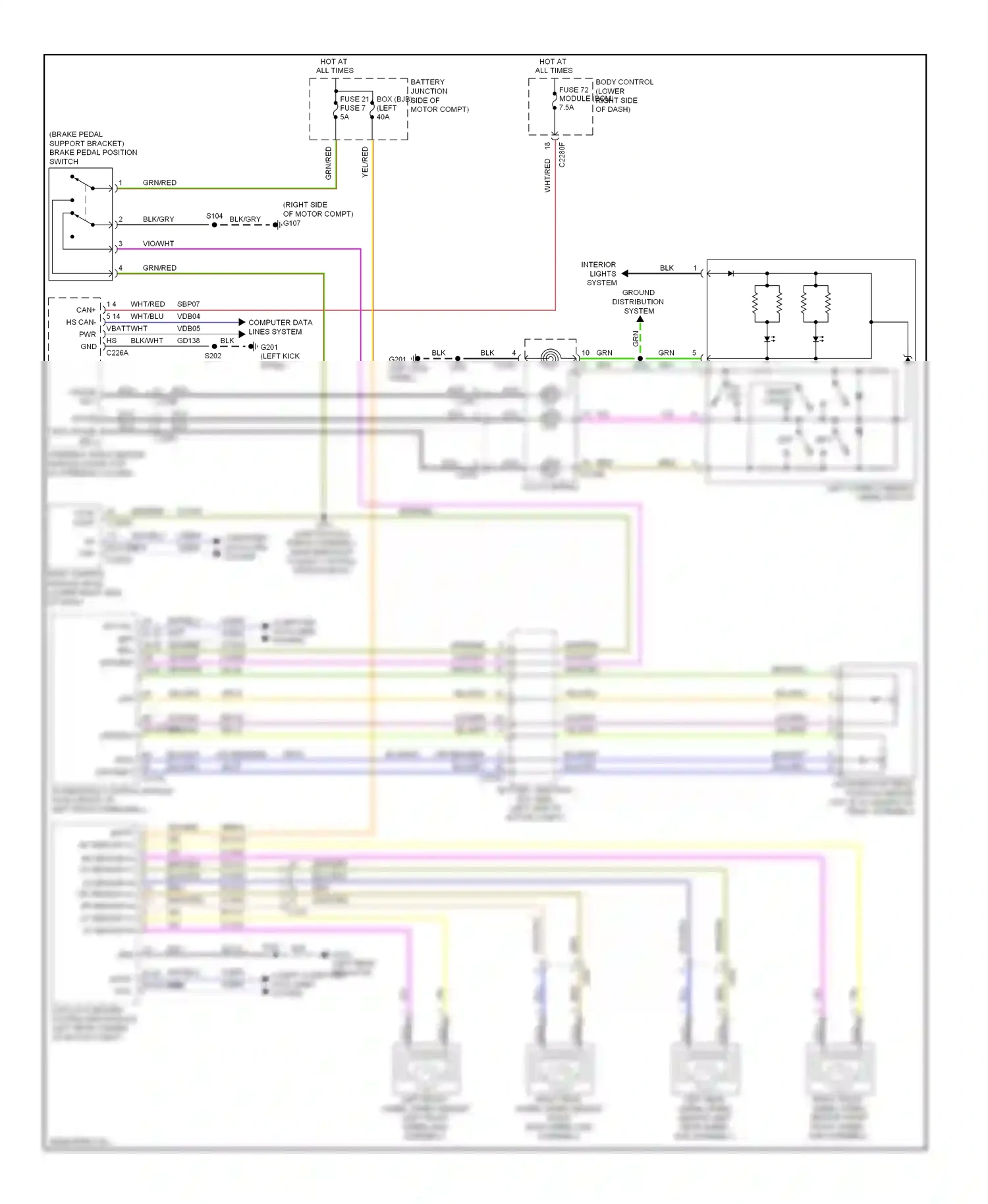 Ford Focus III (2011-2015) (left kick panel) wiring diagram  (5 of 26)