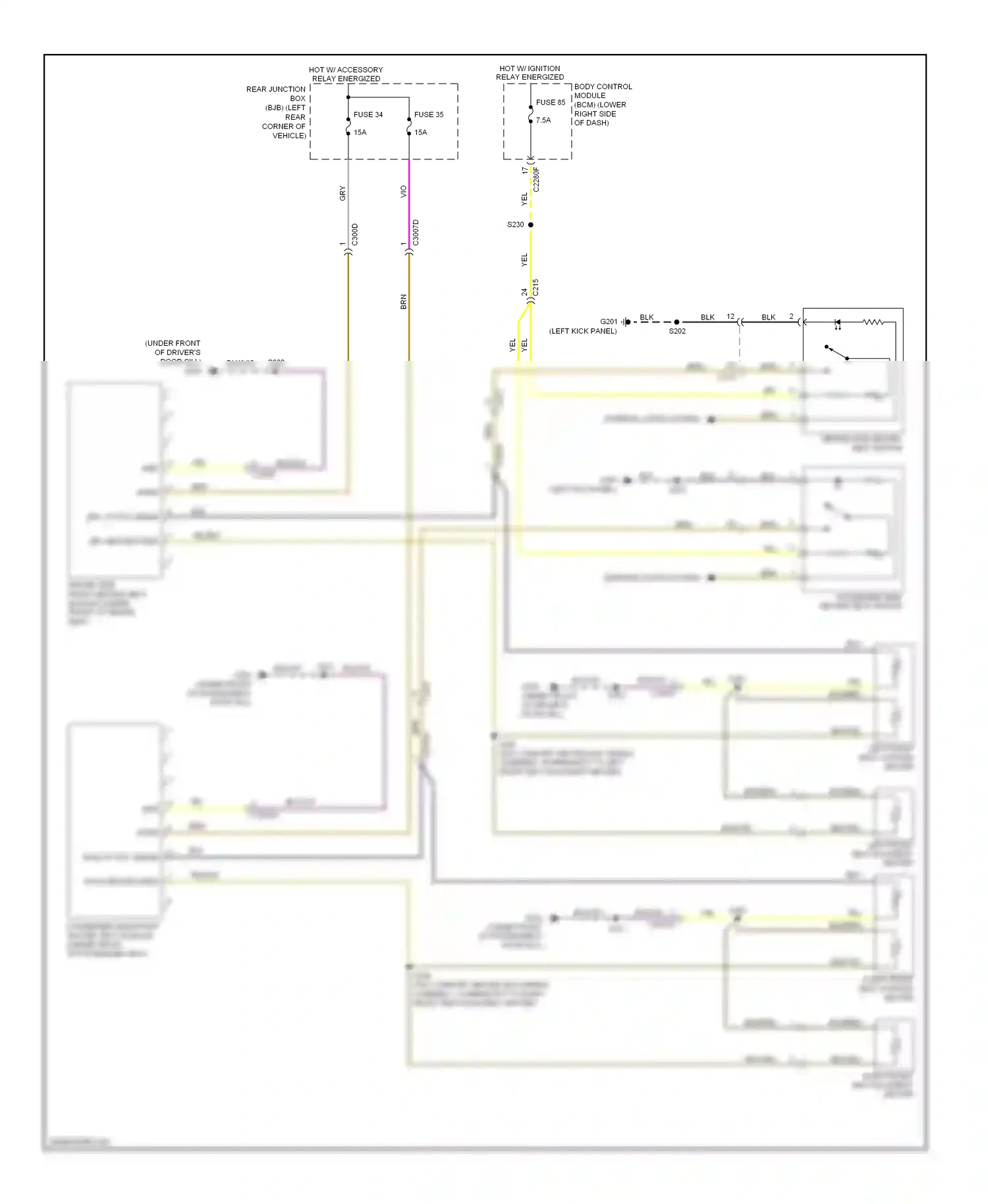 Ford Focus III (2011-2015) (left kick panel) wiring diagram  (12 of 26)