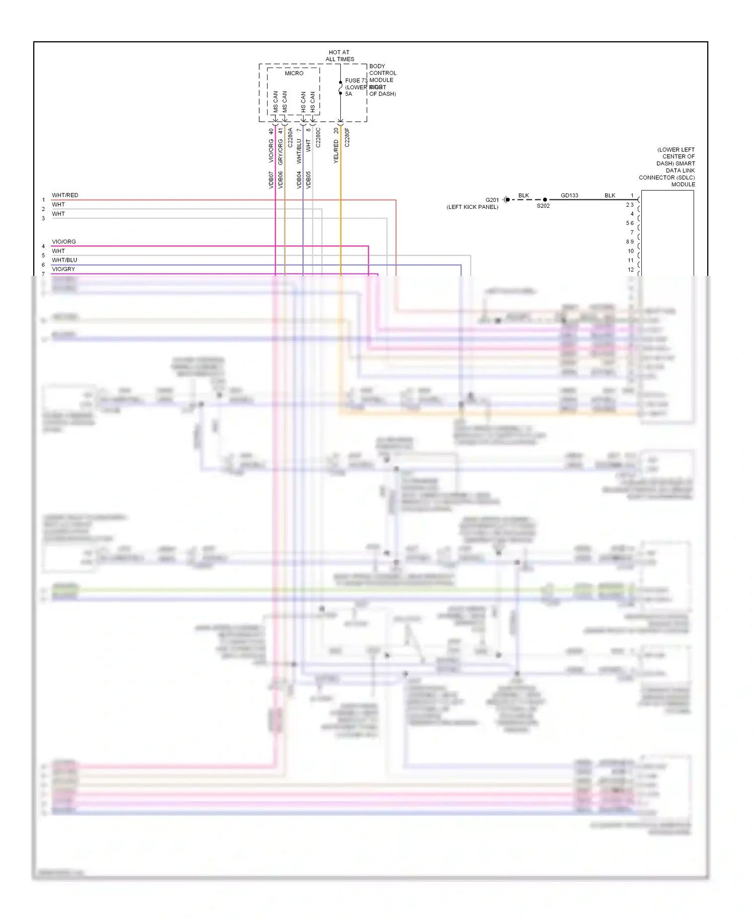 Ford Focus III (2011-2015) (left kick panel) wiring diagram  (4 of 26)