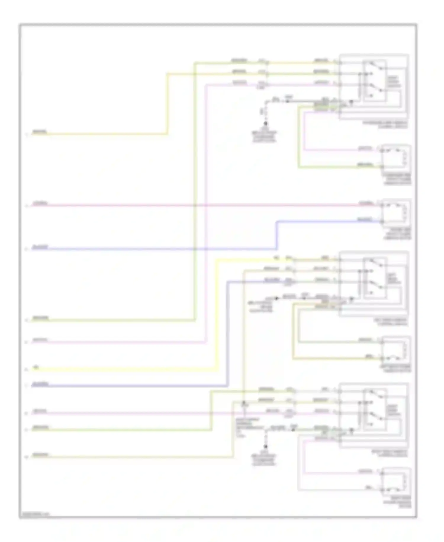 Wiring diagram left rear window control switch for Ford Focus III (2011-2015) (4 of 4)