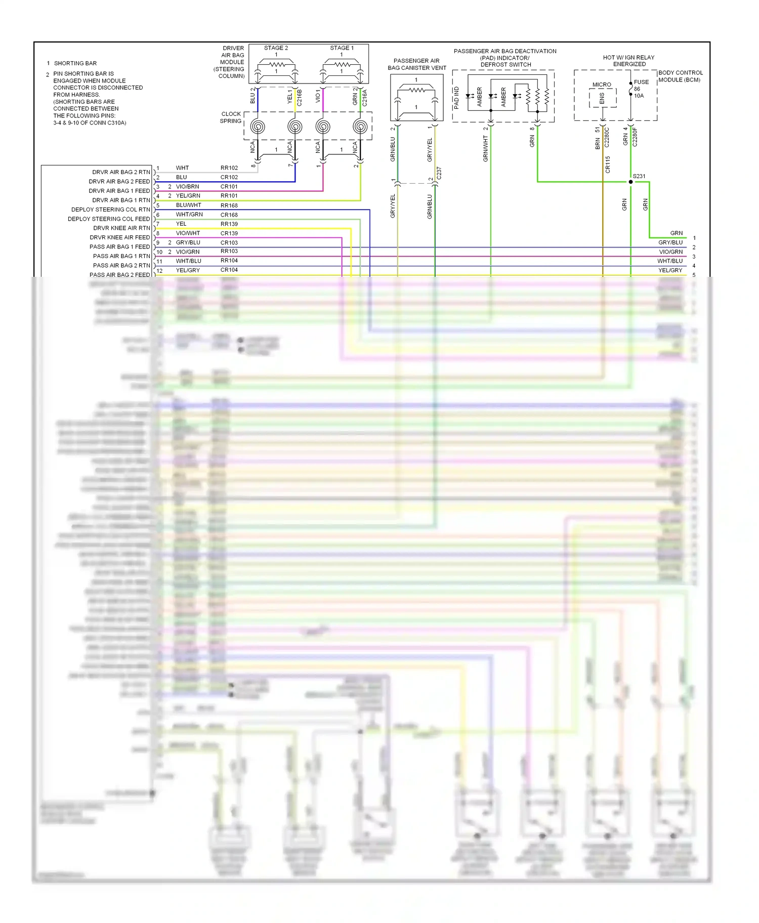 Ford Focus III (2011-2015) left side second row impact sensor (in left side door) wiring diagram  (1 of 1)