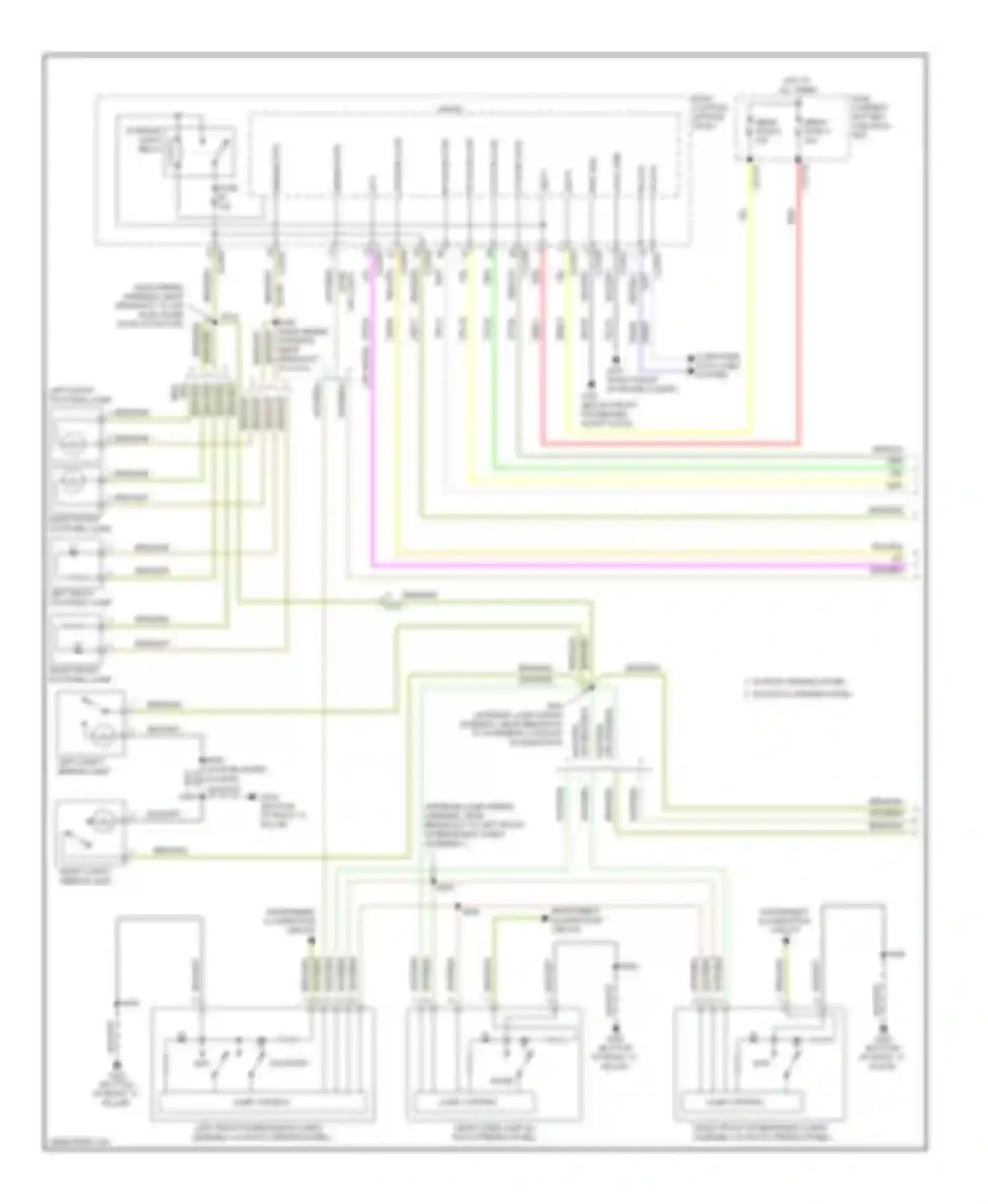 Wiring diagram right vanity mirror lamp for Ford Focus III (2011-2015) (2 of 3)