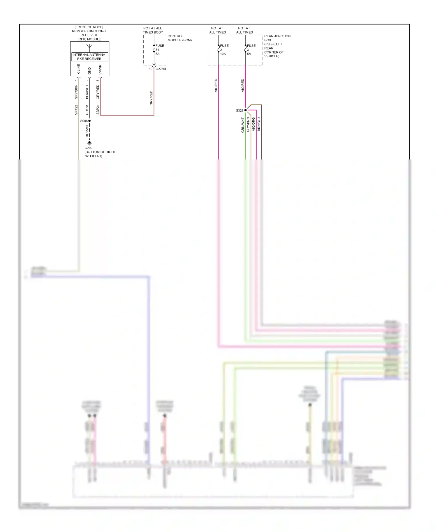 Wiring diagram trunk, tailgate, fuel doors system for Ford Focus III (2011-2015) (6 of 8)