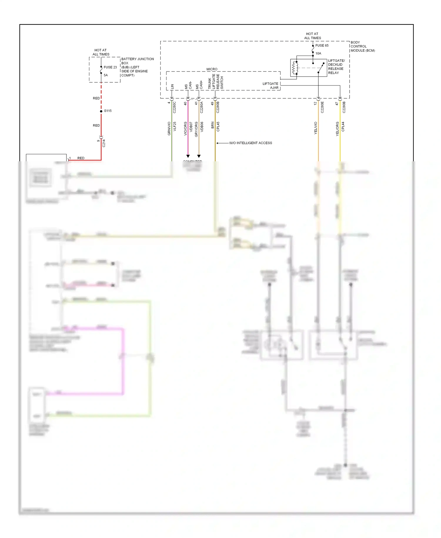 Ford Focus III (2011-2015) vbatt wiring diagram  (40 of 42)