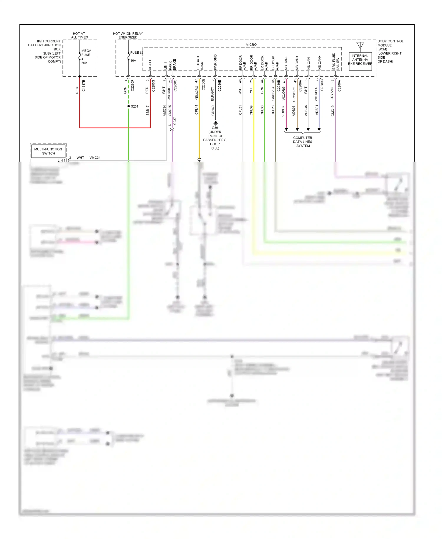 Ford Focus III (2011-2015) vbatt wiring diagram  (41 of 42)
