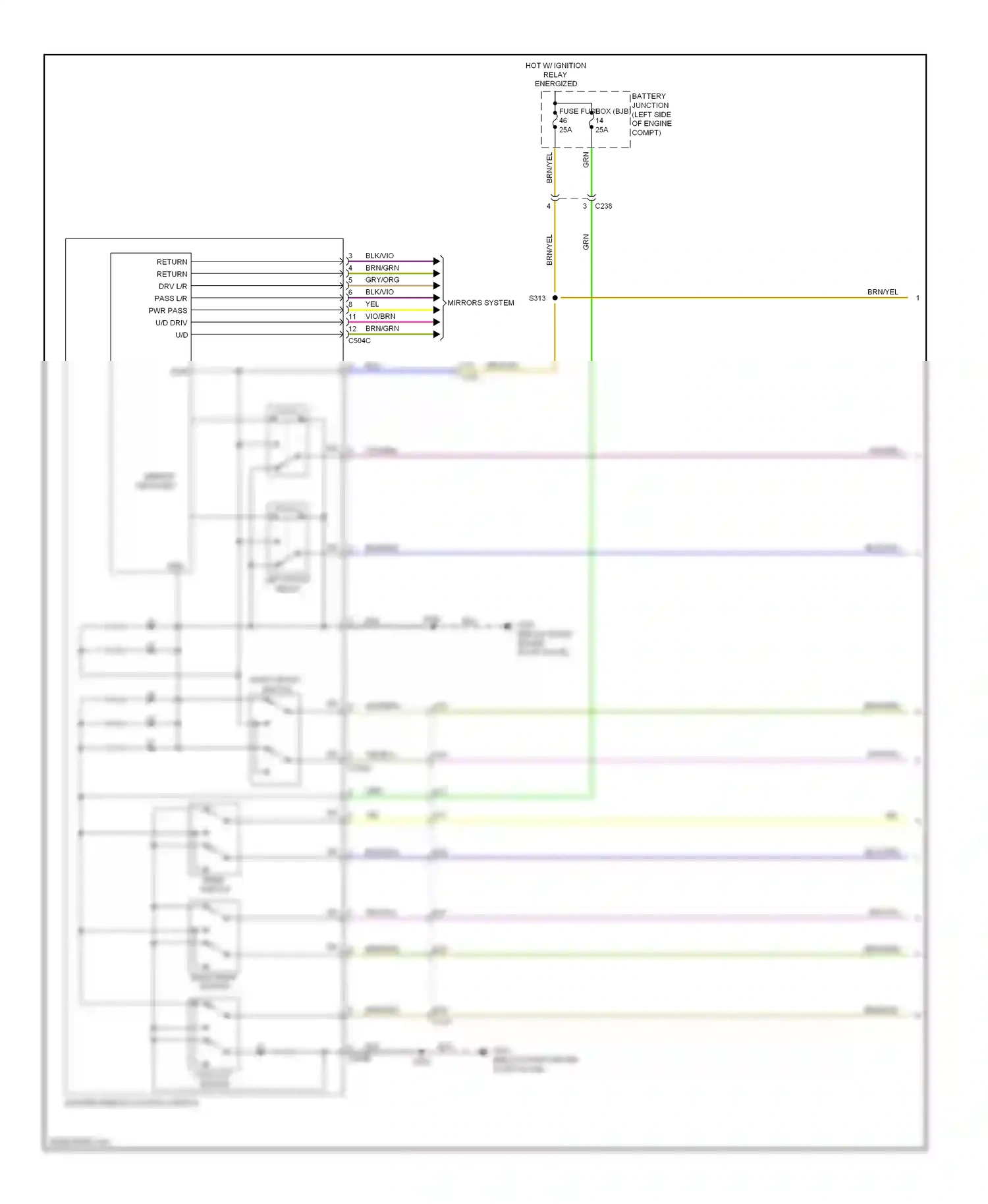 Wiring diagram vio/brn for Ford Focus III (2011-2015) (21 of 23)