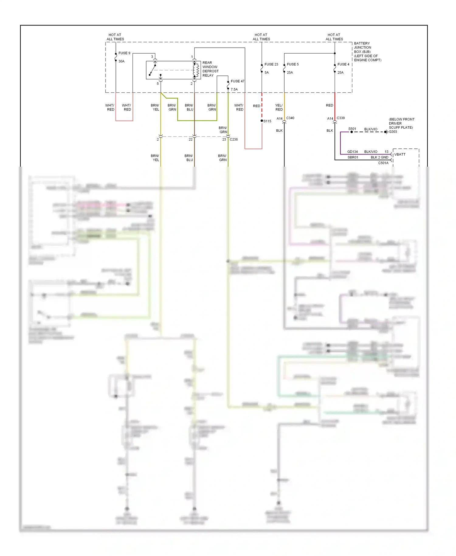 Wiring diagram vio/grn for Ford Focus III (2011-2015) (17 of 68)