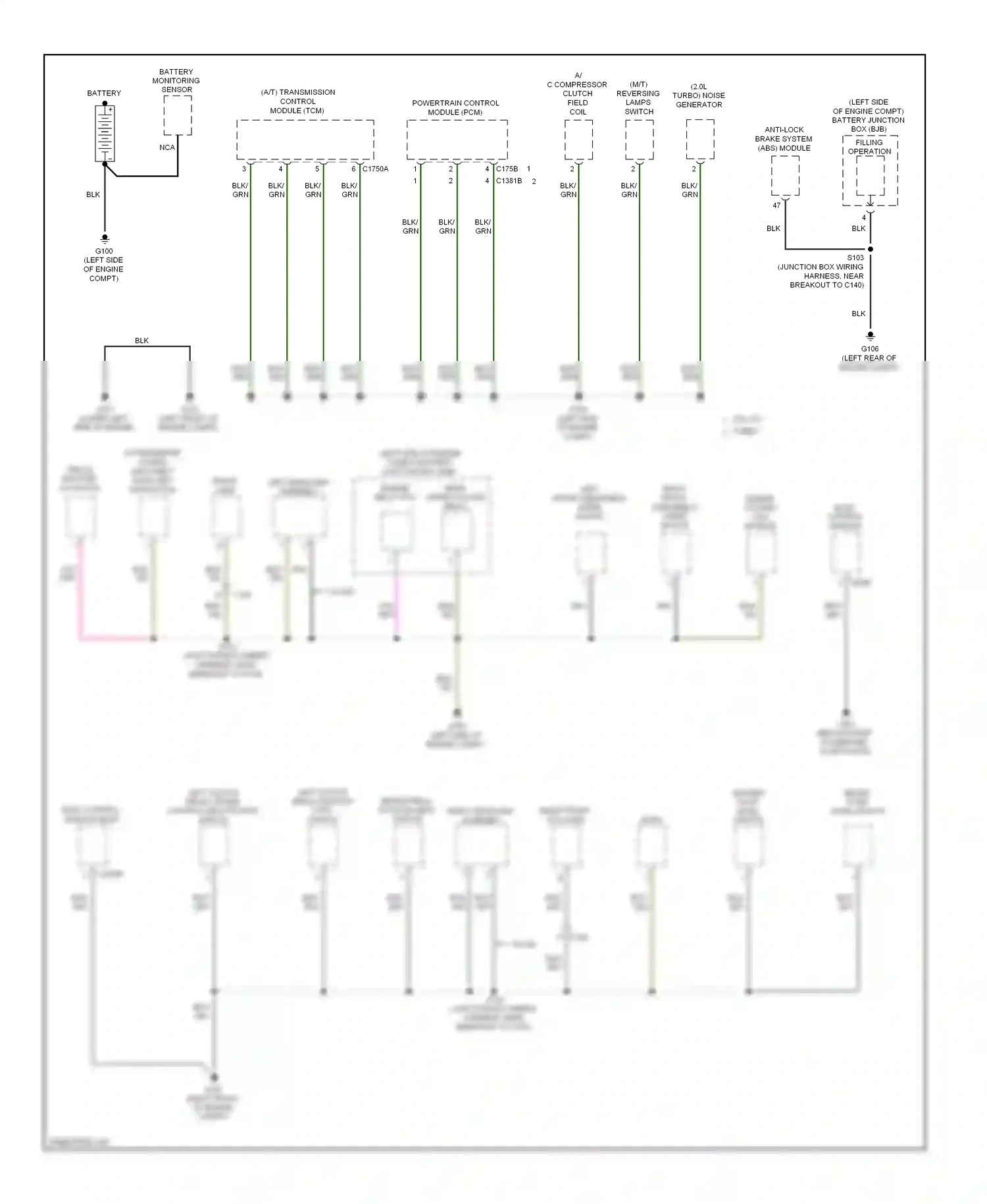 Wiring diagram w/ hid for Ford Focus III (2011-2015) (2 of 3)