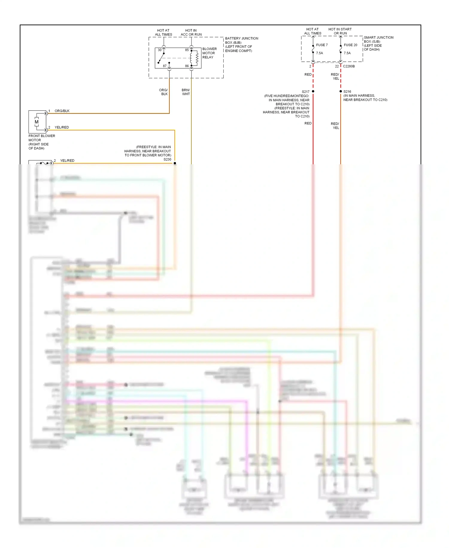 Wiring diagram blk/lt blu for Ford Freestyle I (2004-2009) (9 of 20)