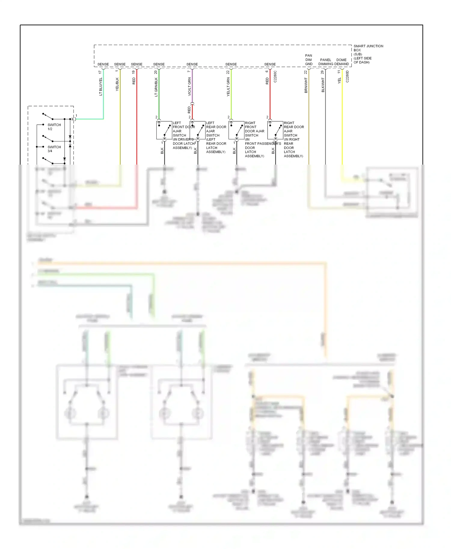 Wiring diagram blk/lt blu for Ford Freestyle I (2004-2009) (14 of 20)