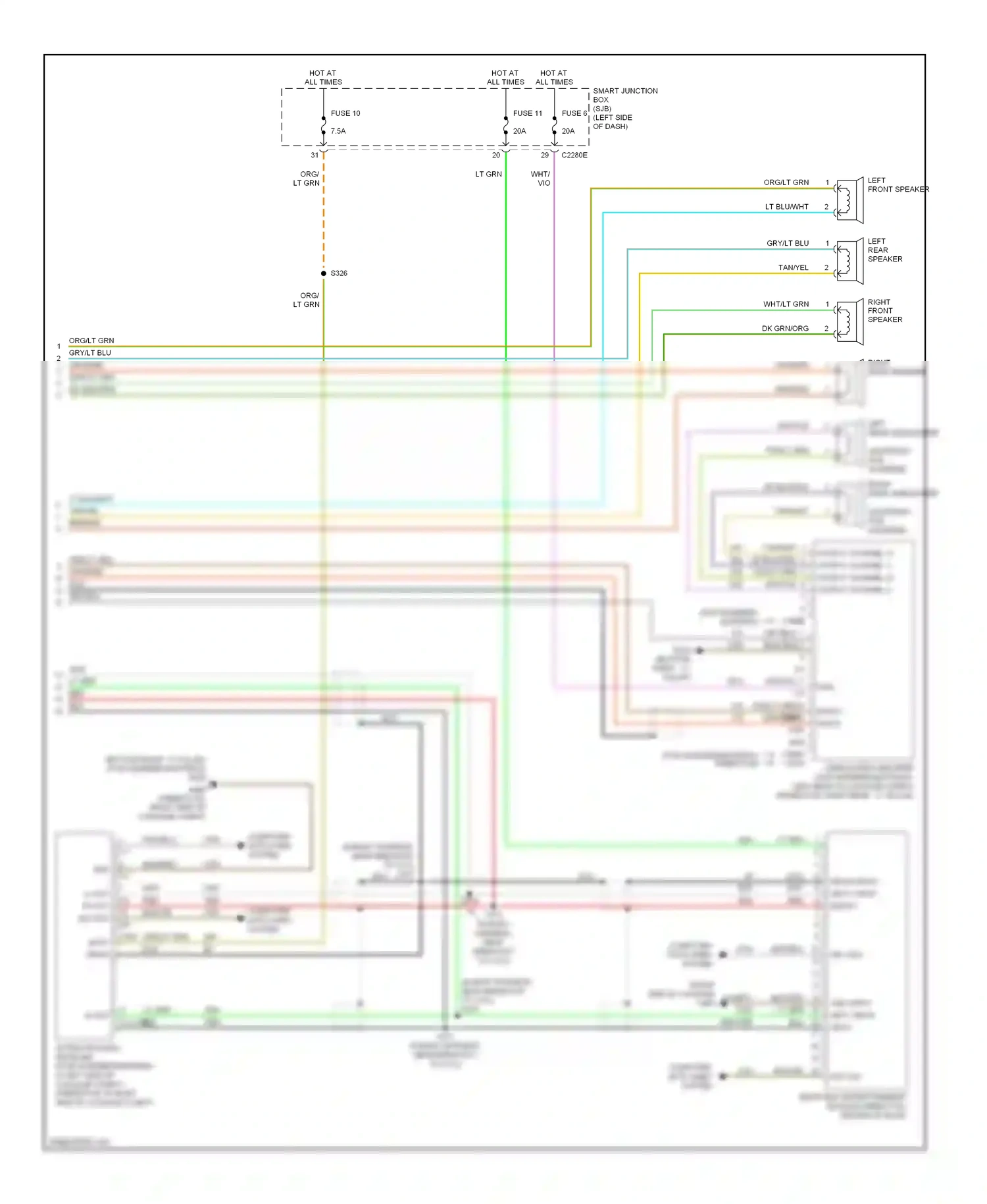 Wiring diagram blk/org for Ford Freestyle I (2004-2009) (12 of 14)