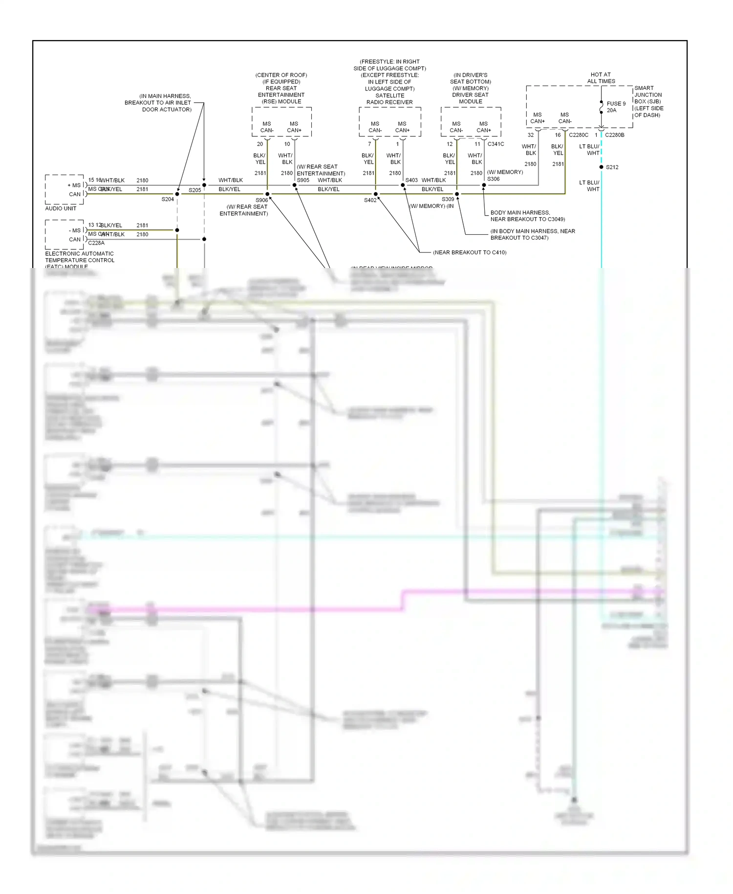 Wiring diagram blk/yel for Ford Freestyle I (2004-2009) (4 of 18)