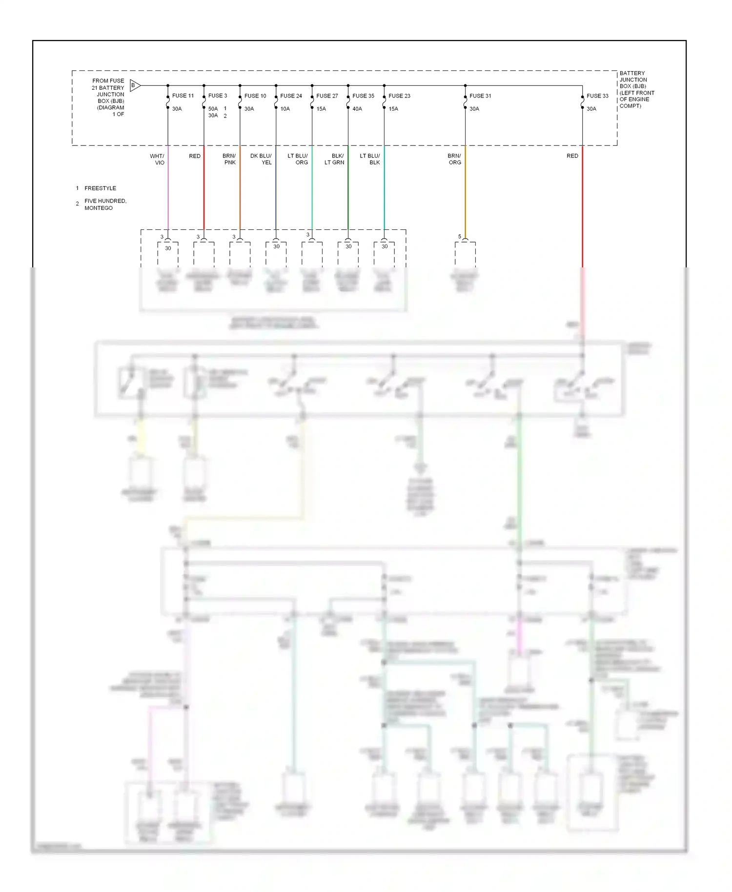Wiring diagram blu for Ford Freestyle I (2004-2009) (5 of 7)