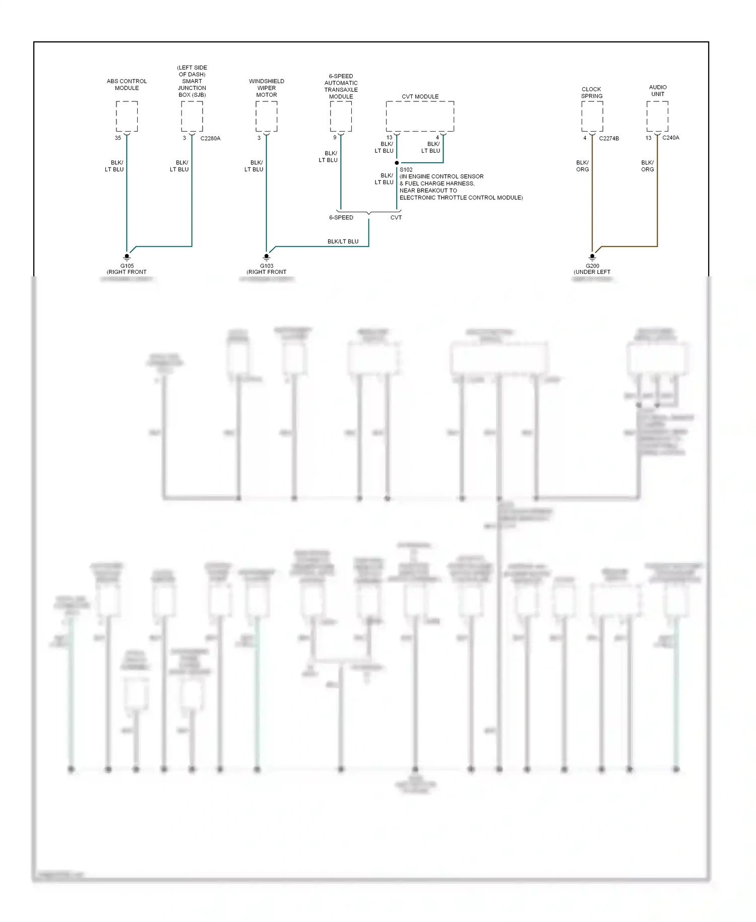 Wiring diagram clock- spring for Ford Freestyle I (2004-2009) (1 of 1)