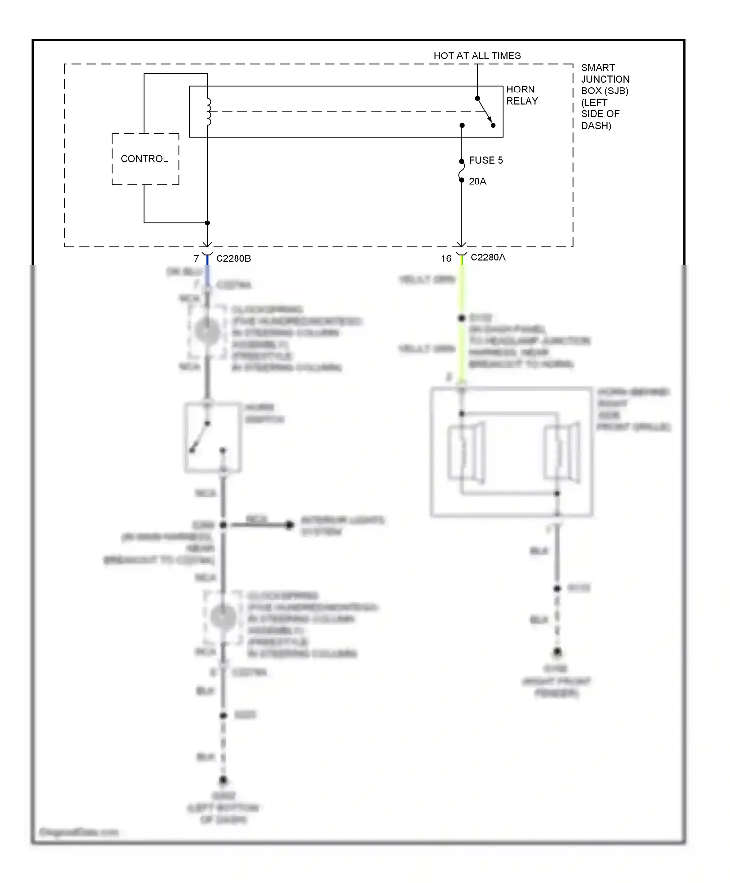 Wiring diagram dk blu for Ford Freestyle I (2004-2009) (6 of 19)