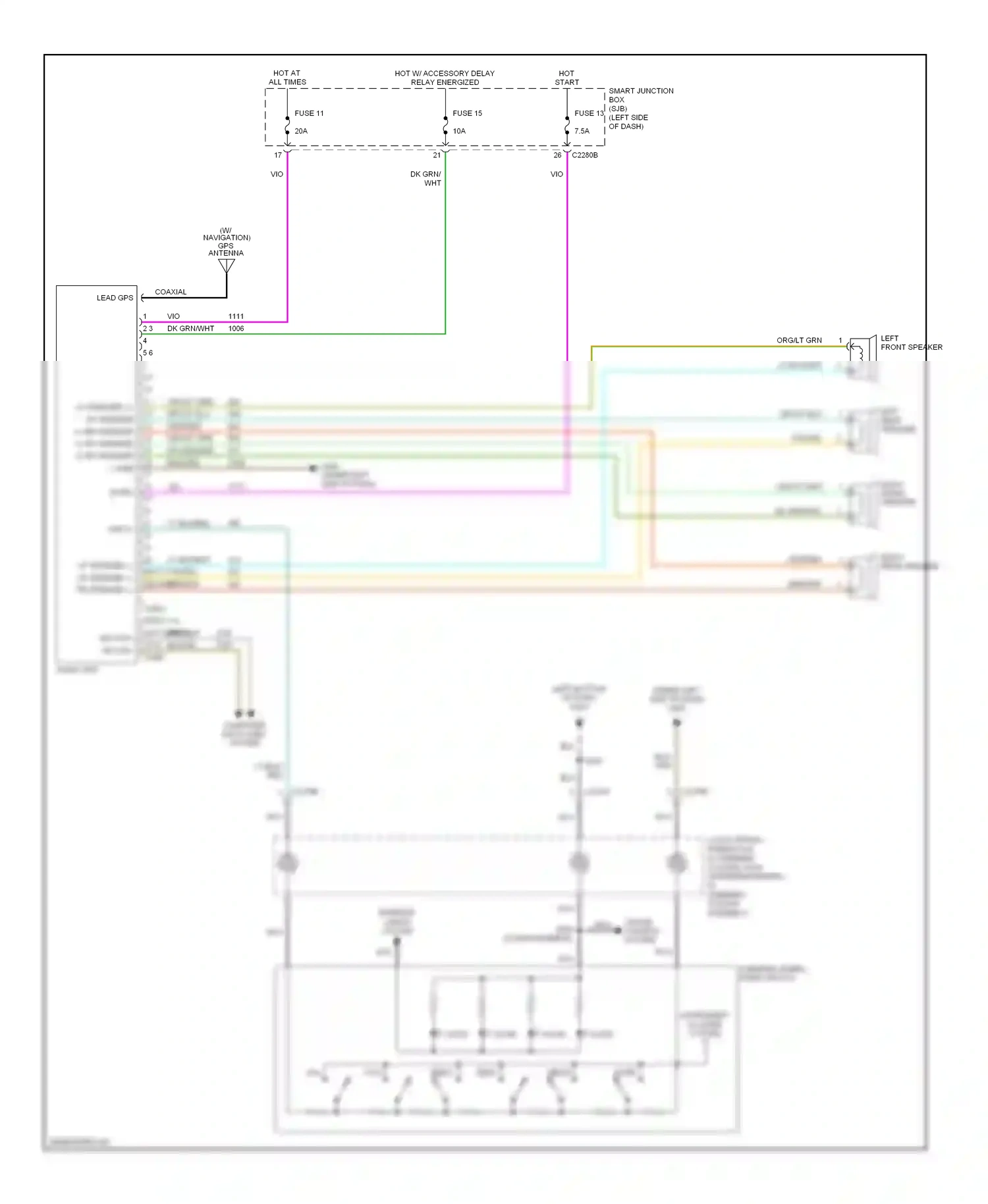 Wiring diagram fuse 13 for Ford Freestyle I (2004-2009) (1 of 3)