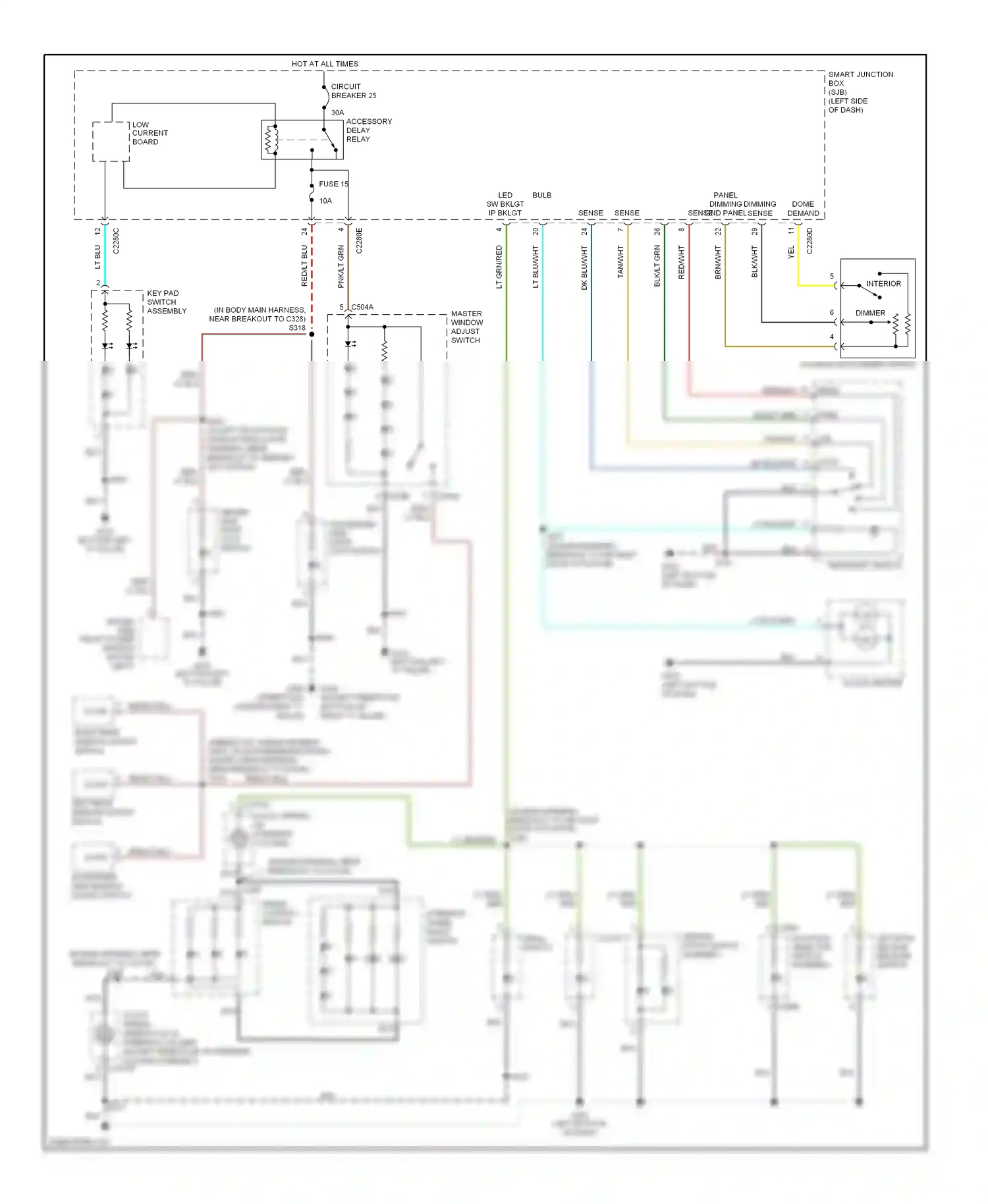 Wiring diagram headlight switch for Ford Freestyle I (2004-2009) (1 of 1)
