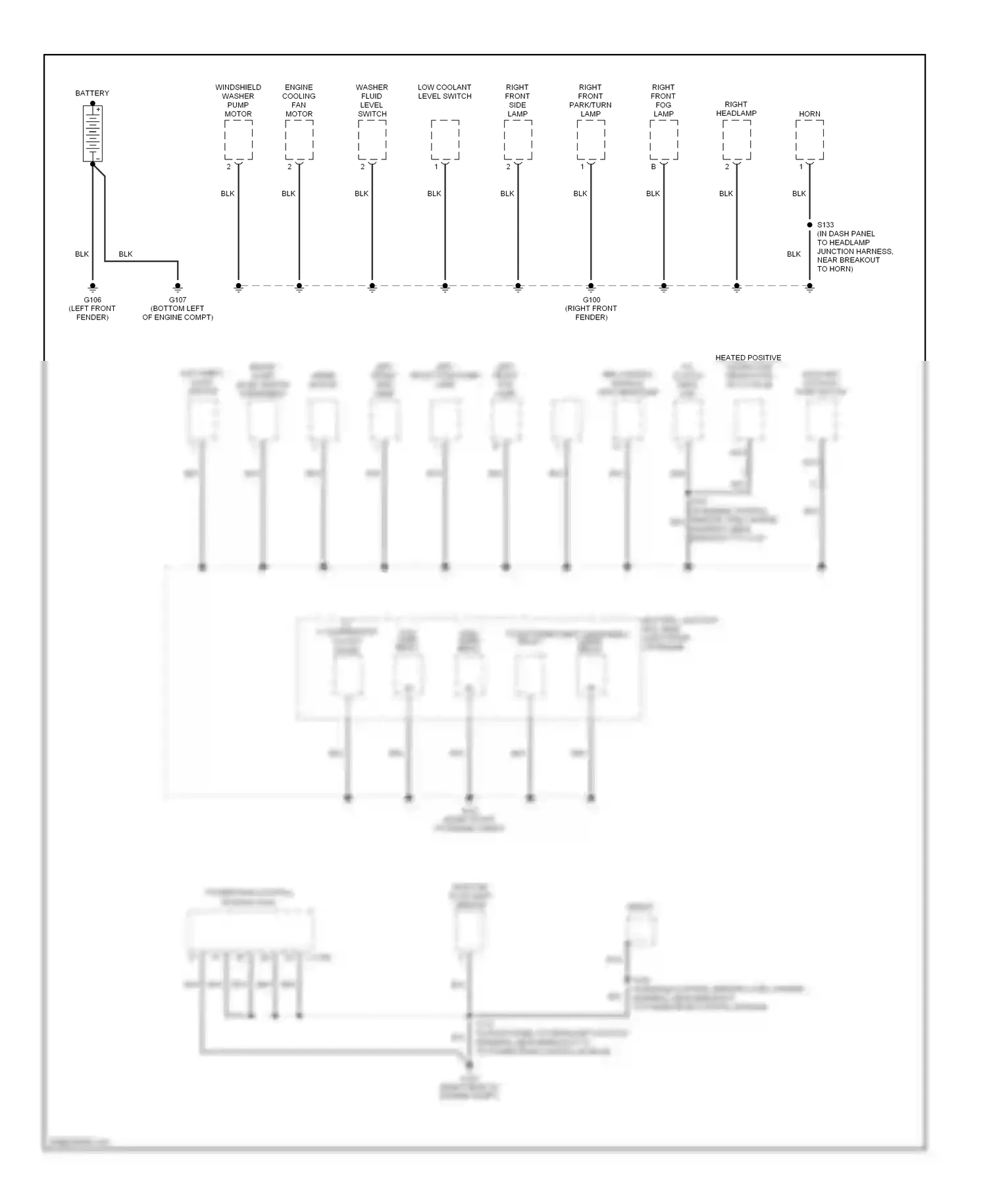 Wiring diagram left front park/turn lamp for Ford Freestyle I (2004-2009) (1 of 1)