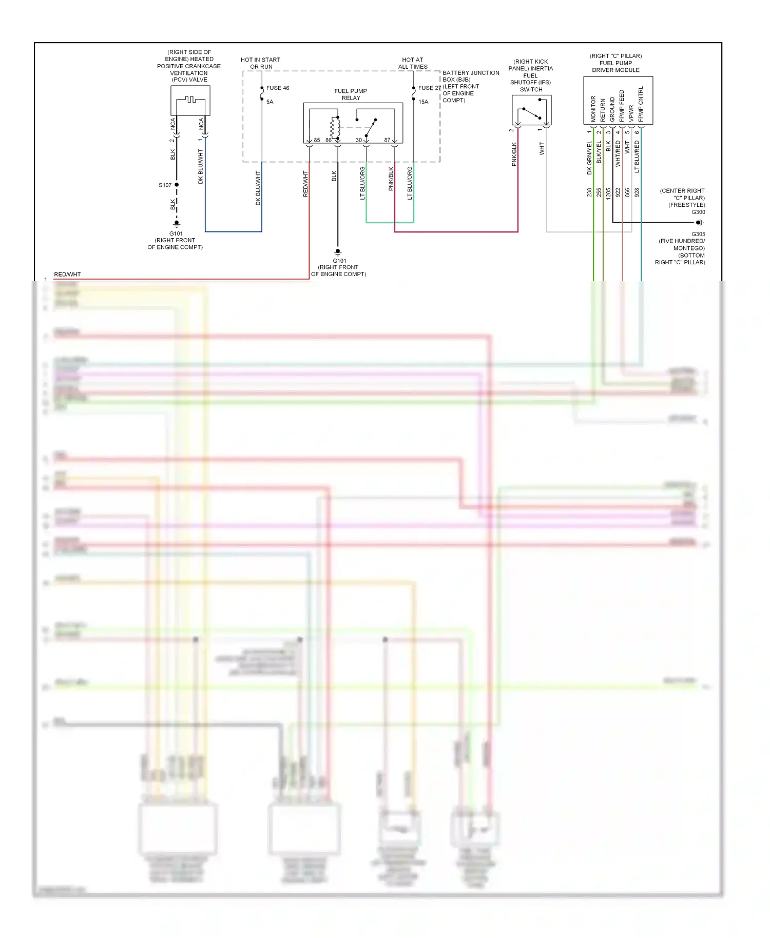 Wiring diagram lt blu/org for Ford Freestyle I (2004-2009) (8 of 10)
