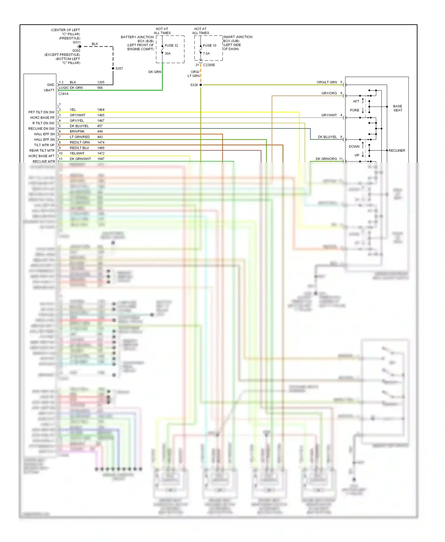 Wiring diagram memory 2 for Ford Freestyle I (2004-2009) (2 of 3)