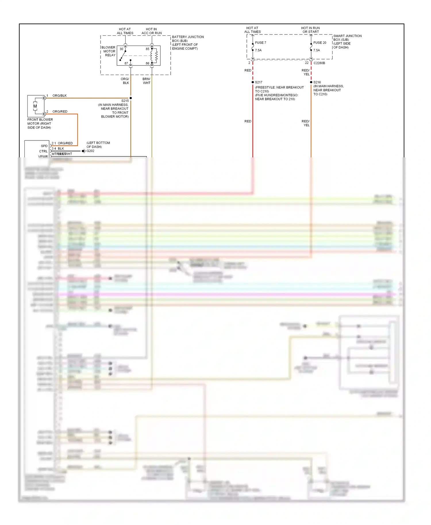 Wiring diagram org/blk for Ford Freestyle I (2004-2009) (2 of 6)