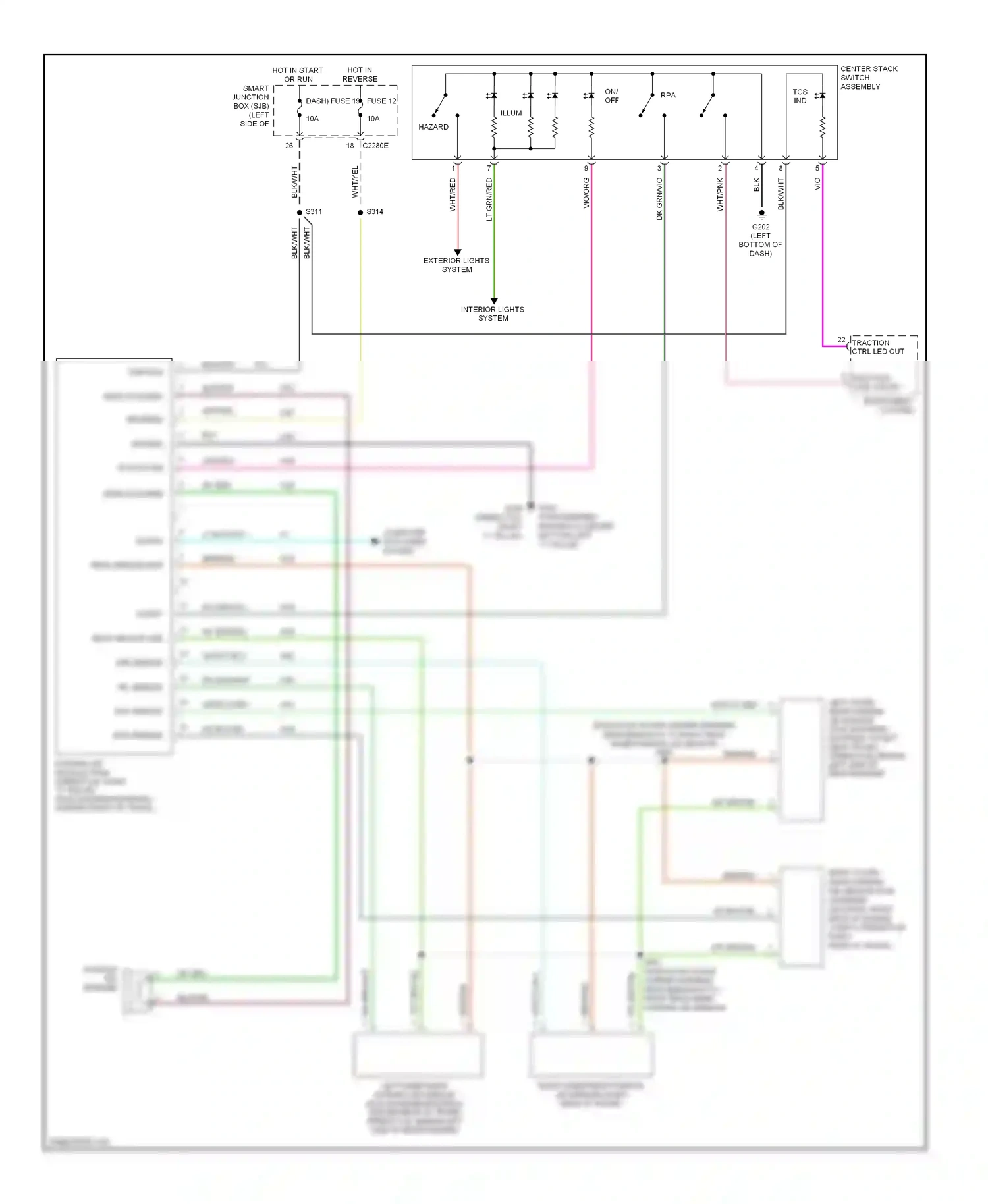 Wiring diagram rear sensor pwr for Ford Freestyle I (2004-2009) (1 of 1)