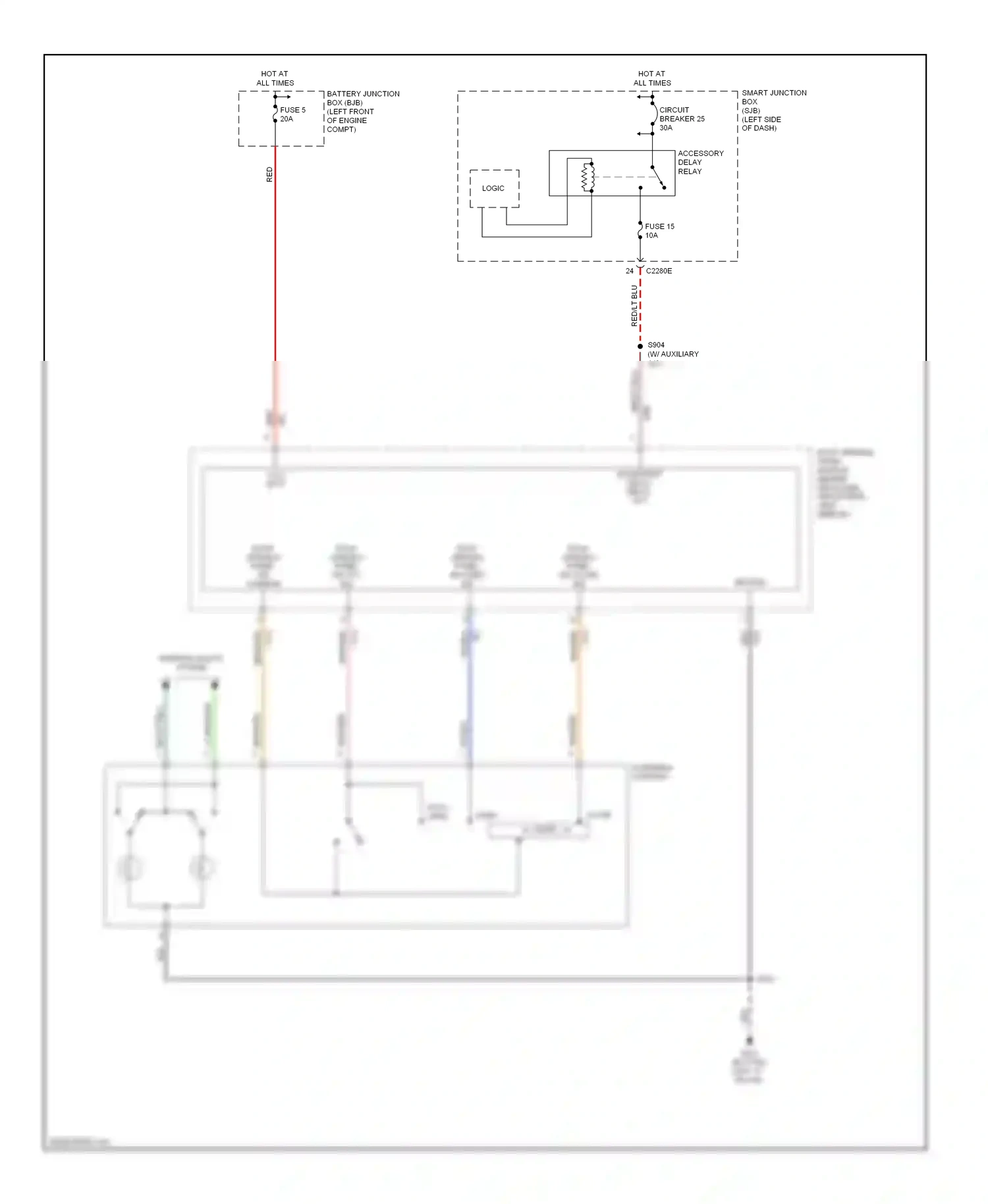 Wiring diagram tan/red for Ford Freestyle I (2004-2009) (1 of 3)