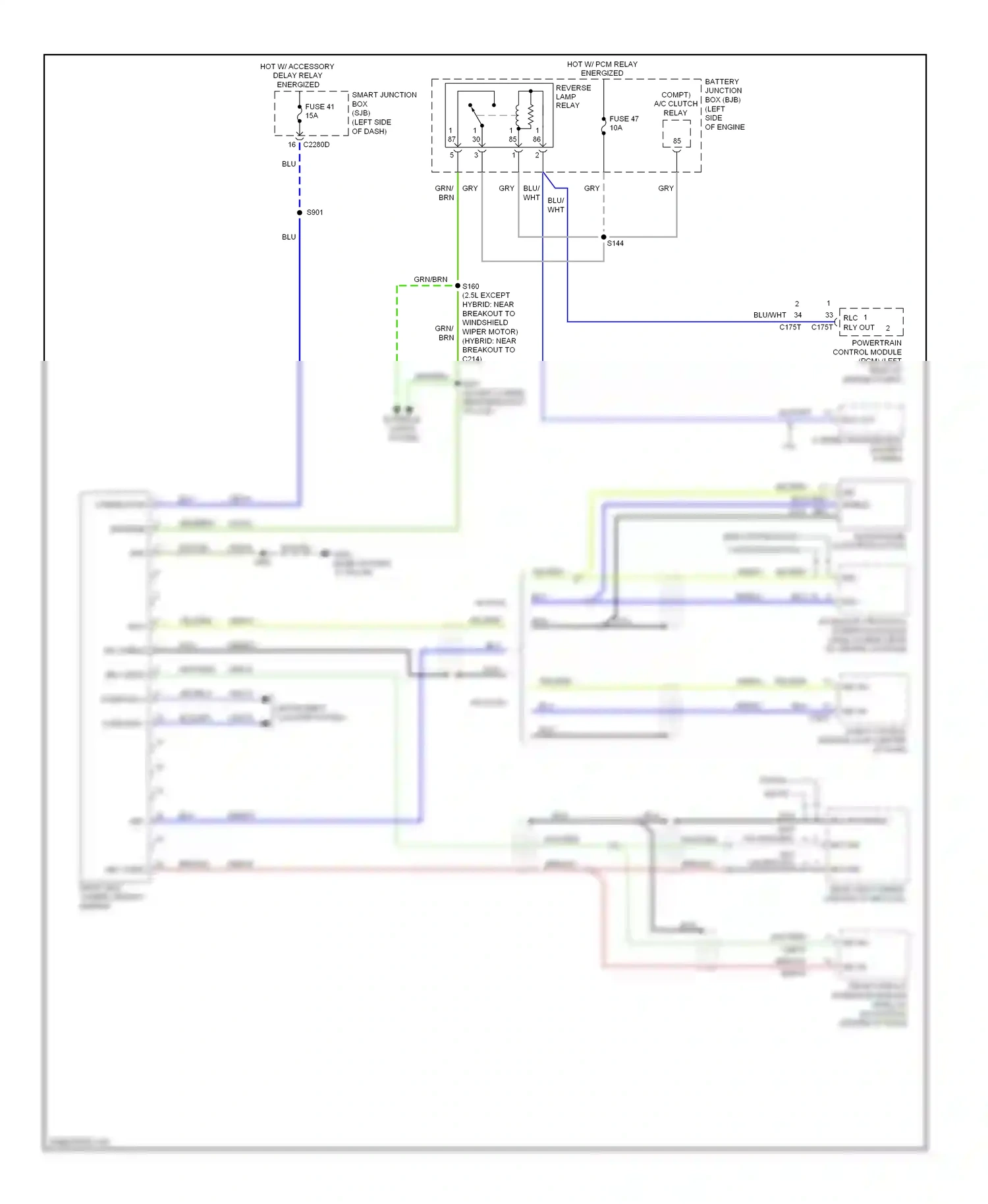 Ford Fusion I facelift (2005-2012) accessory protocol interface module (apim) (hybrid: rear of center console) wiring diagram  (2 of 3)