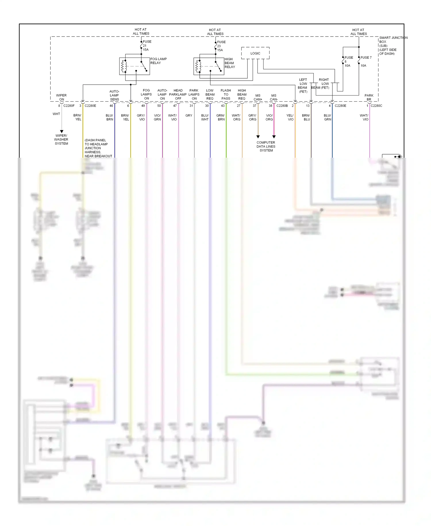 Wiring diagram brn/blu for Ford Fusion I facelift (2005-2012) (22 of 41)