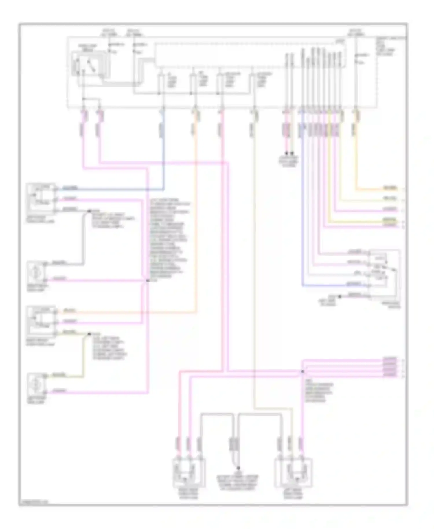 Wiring diagram left front side lamp for Ford Fusion I facelift (2005-2012)