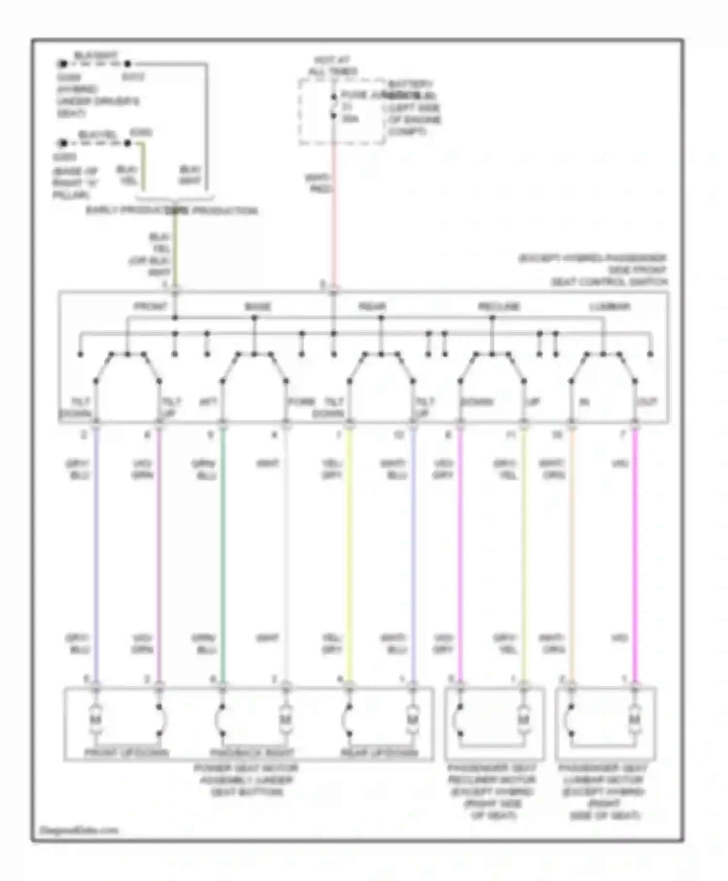 Wiring diagram front up/down for Ford Fusion I facelift (2005-2012)
