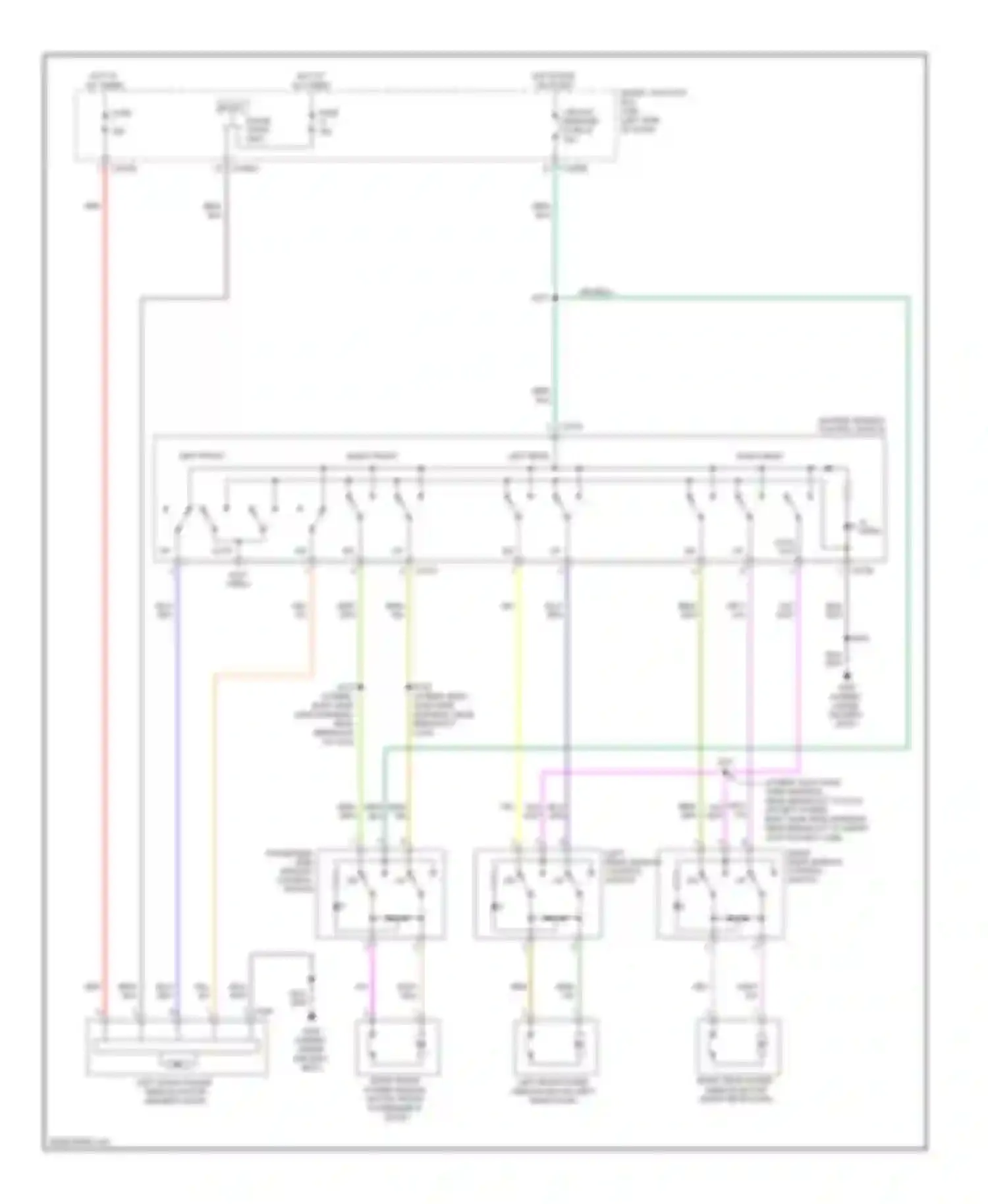 Wiring diagram master window control switch for Ford Fusion I facelift (2005-2012)