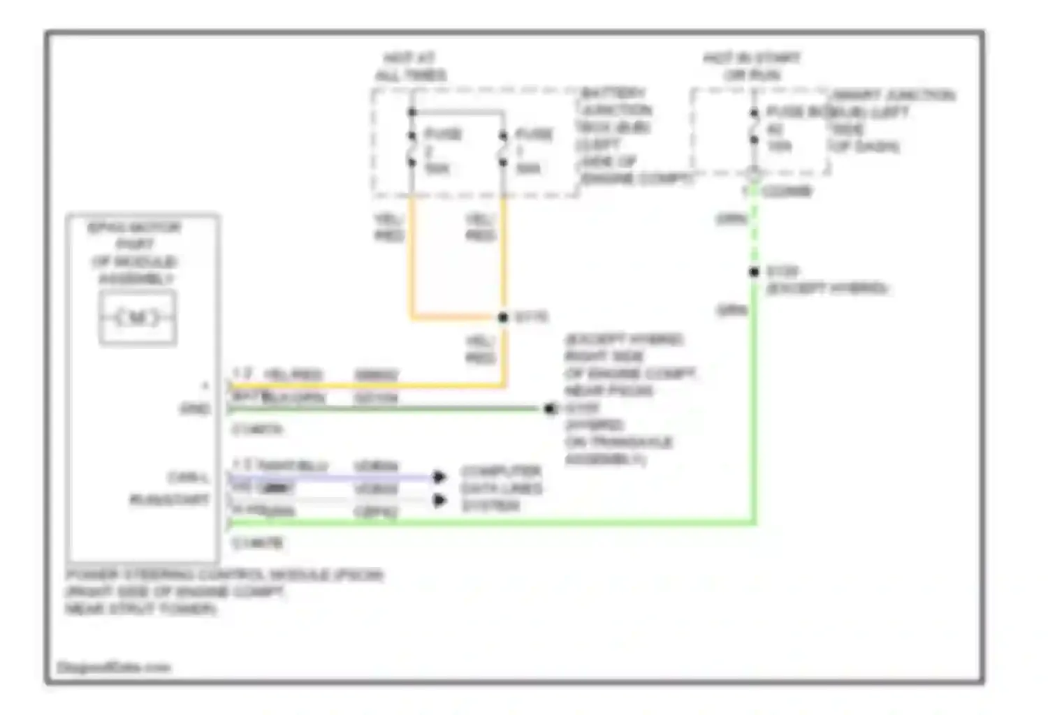 Wiring diagram epas motor part of module/ assembly for Ford Fusion I facelift (2005-2012)