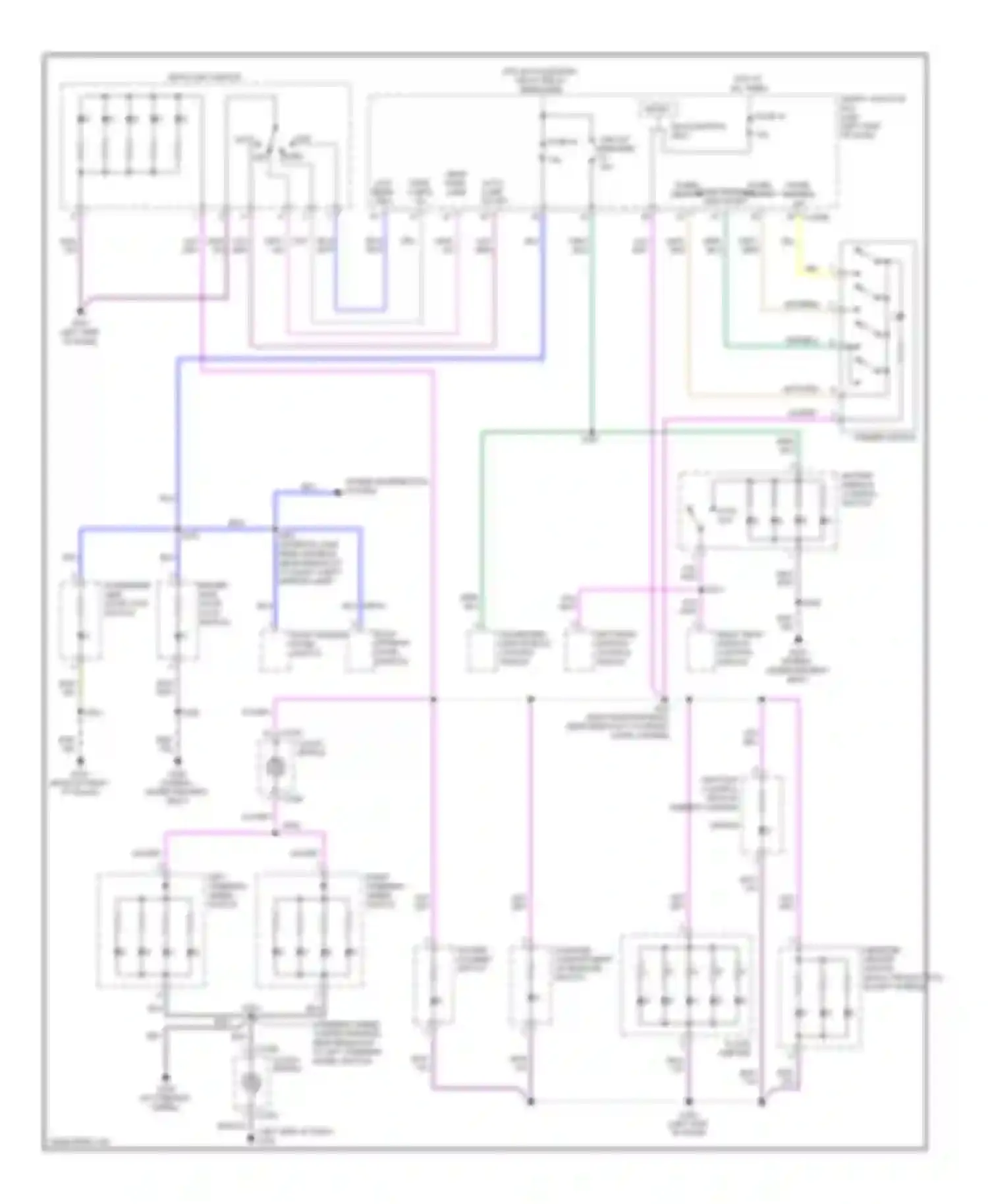 Wiring diagram master window control switch for Ford Fusion I facelift (2005-2012)
