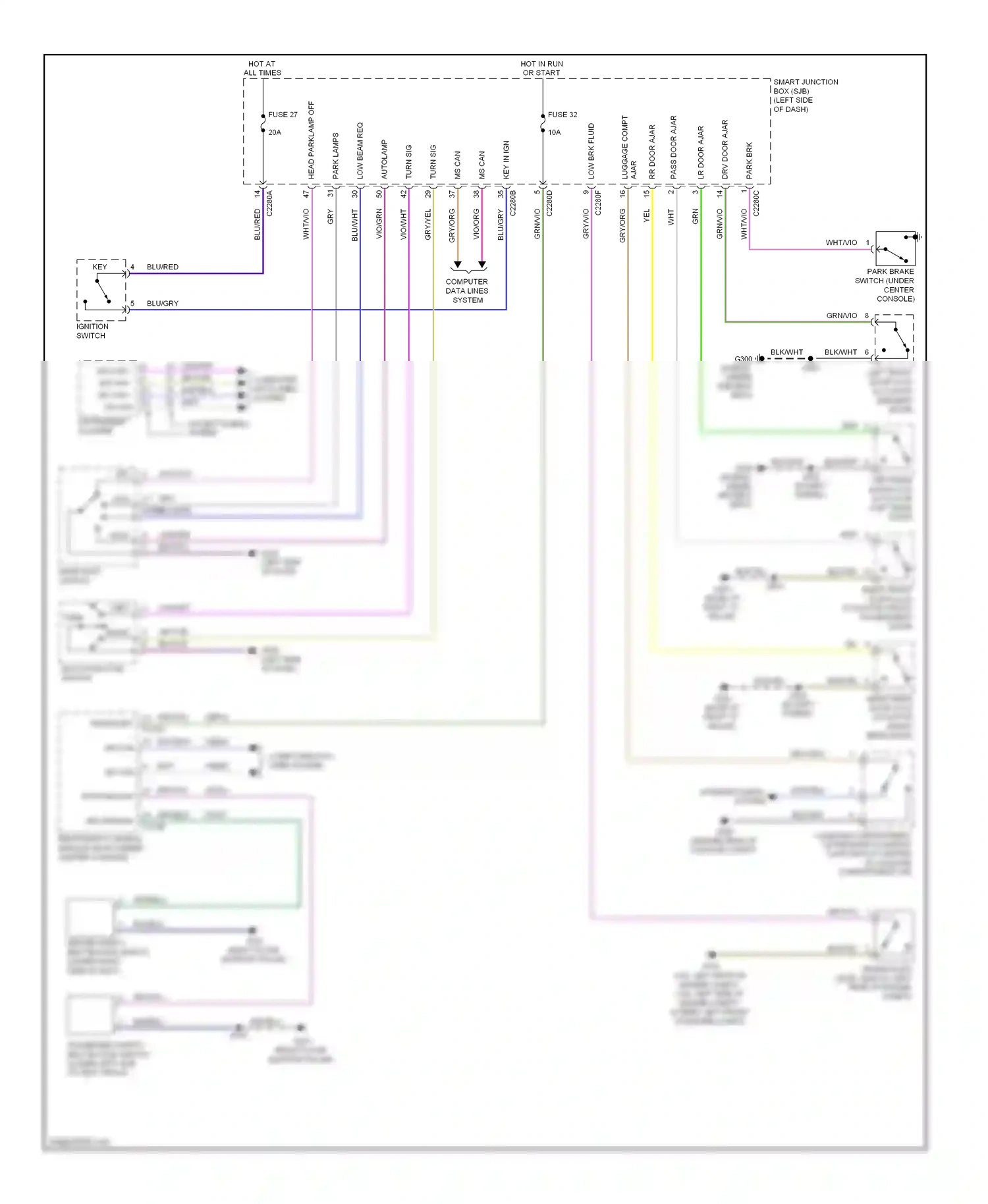 Ford Fusion I facelift (2005-2012) left front door lock wiring diagram  (1 of 1)