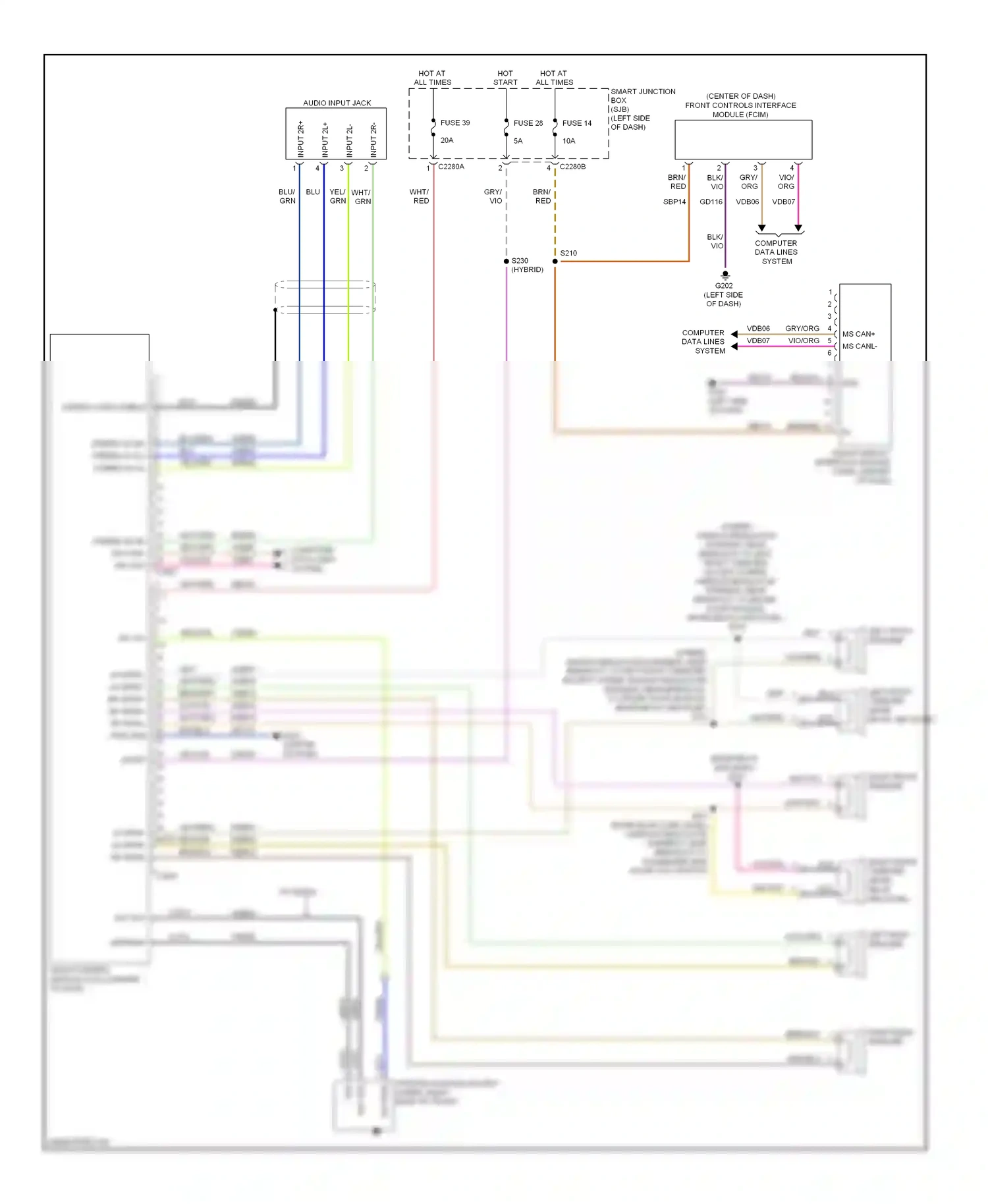 Wiring diagram stereo audio shield for Ford Fusion I facelift (2005-2012) (1 of 1)