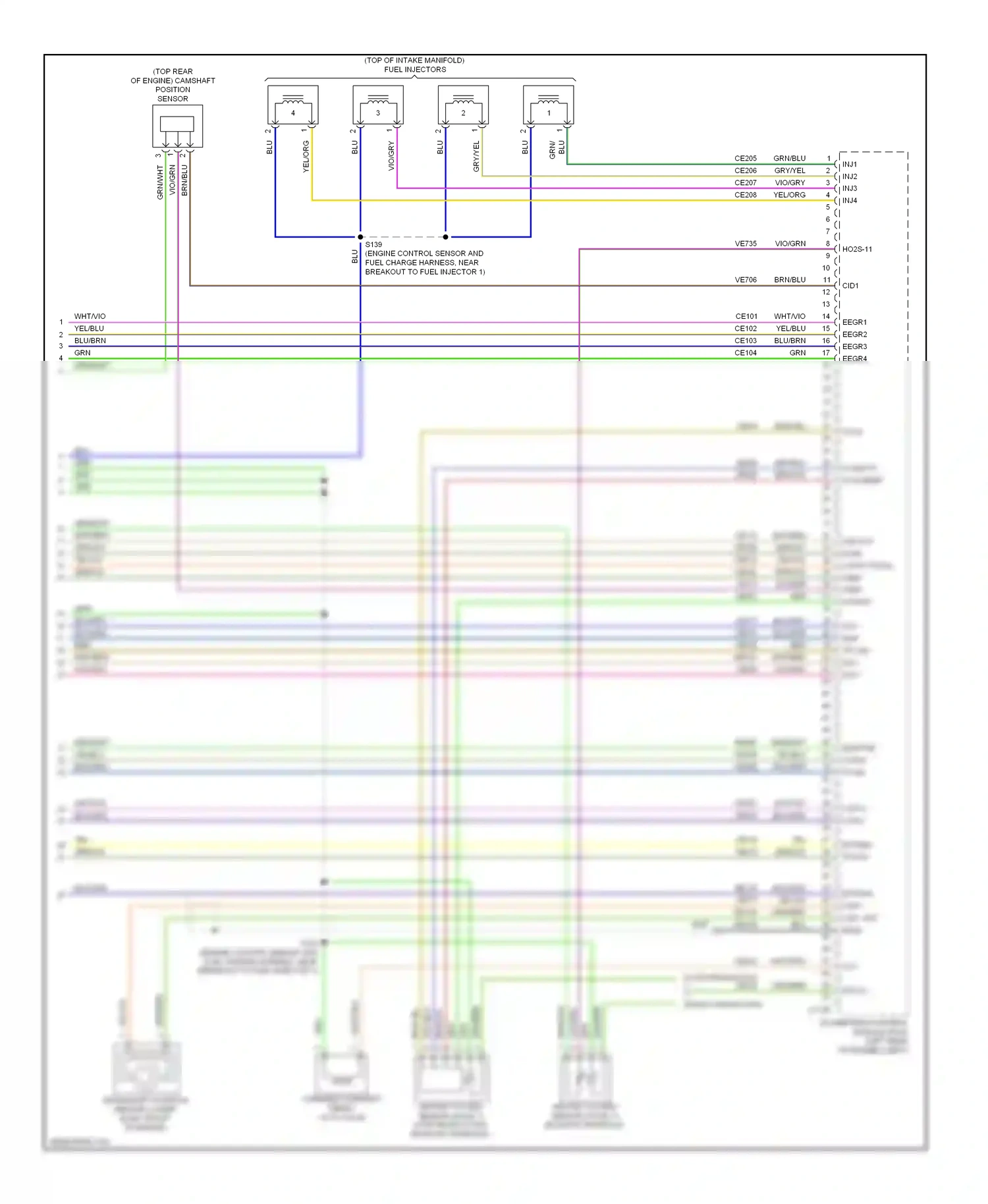 Wiring diagram vio/grn for Ford Fusion I facelift (2005-2012) (15 of 41)