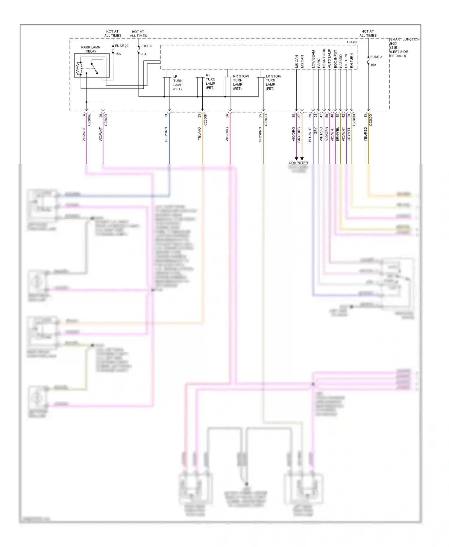 Wiring diagram vio/grn for Ford Fusion I facelift (2005-2012) (21 of 41)
