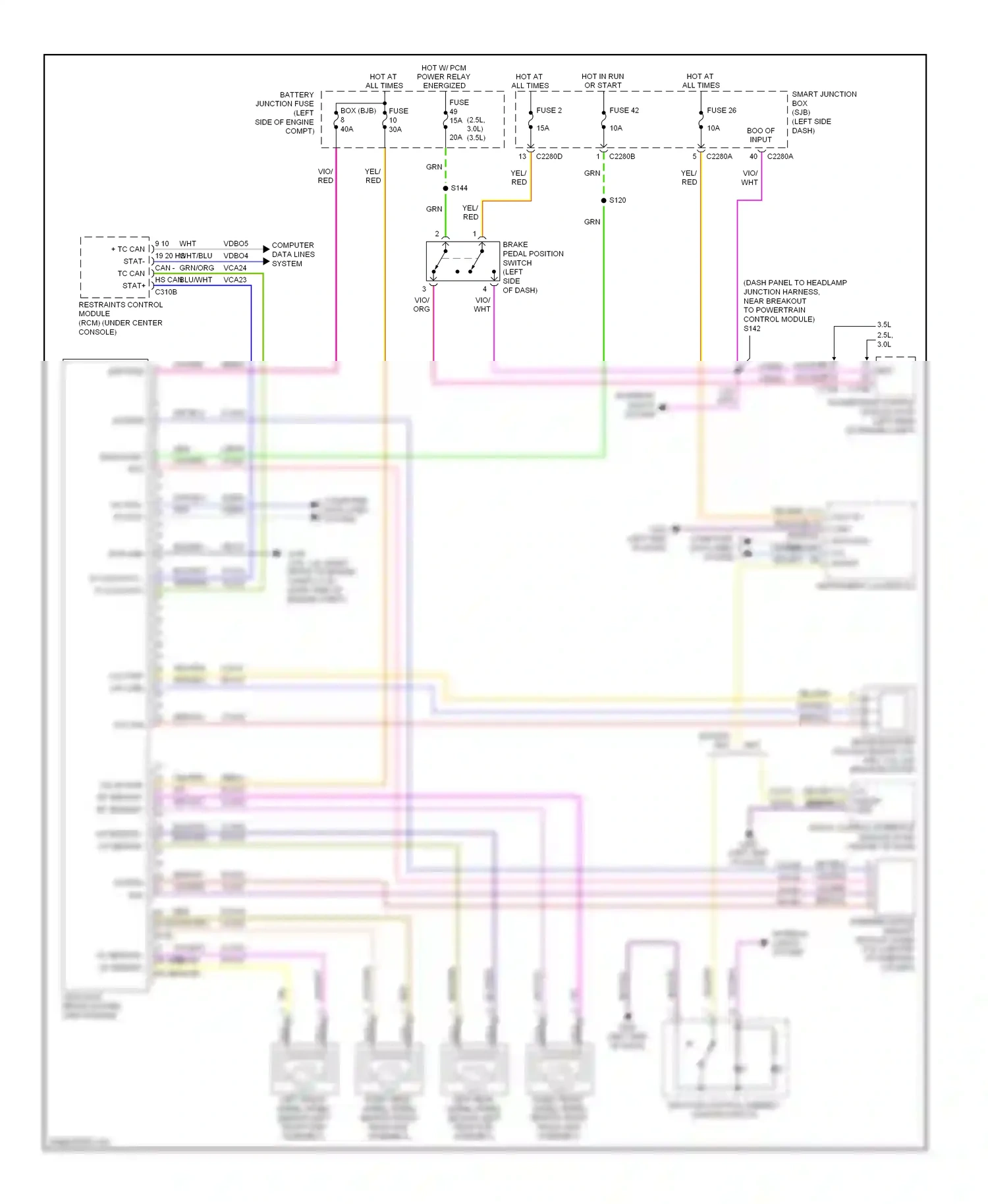 Wiring diagram vio/gry for Ford Fusion I facelift (2005-2012) (1 of 51)