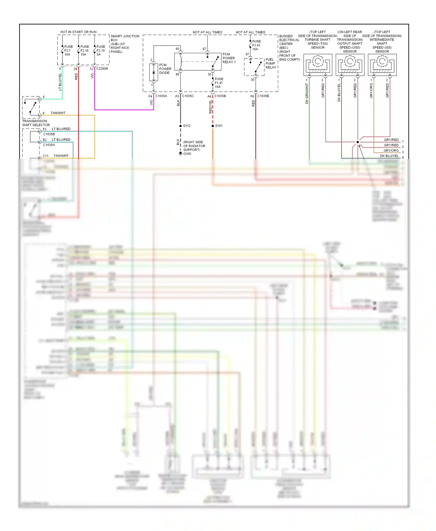 Ford GT I (2004-2006) engine coolant temperature (ect) sensor wiring diagram  (1 of 1)