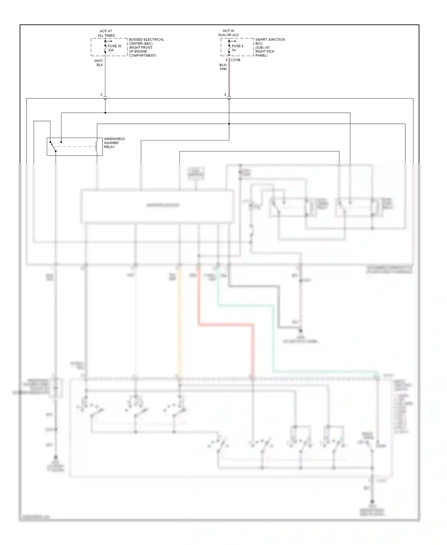 Wiring diagram front wash for Ford GT I (2004-2006) (1 of 1)