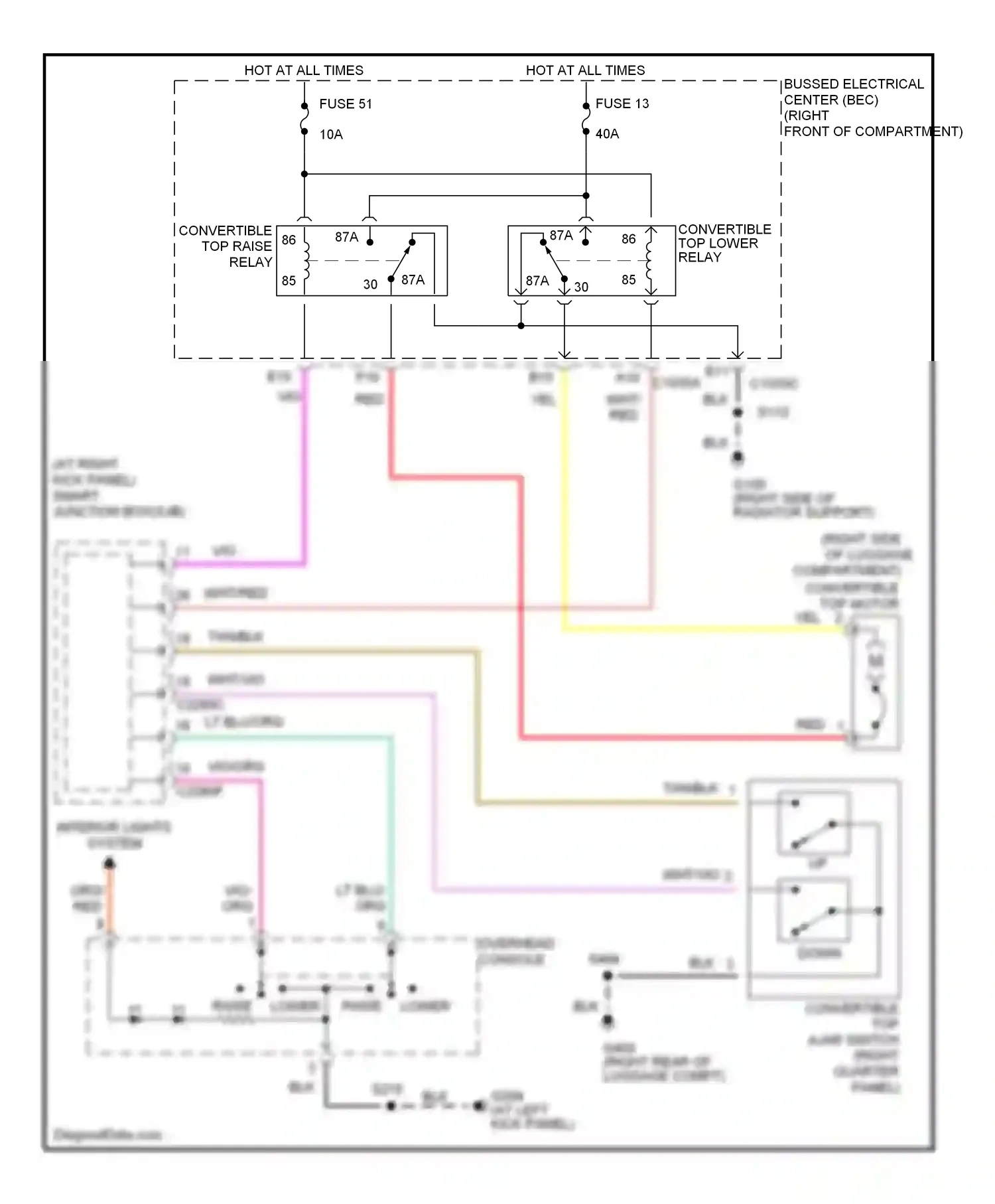 Wiring diagram fuse 51 for Ford GT I (2004-2006) (1 of 2)