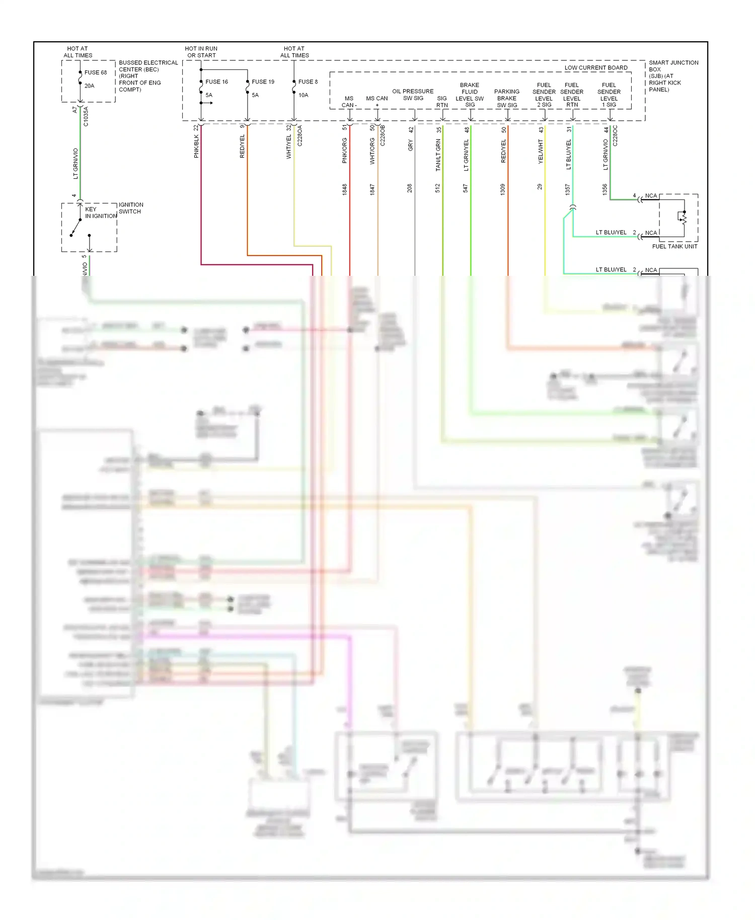Wiring diagram key warning sw sig medium spd can - medium spd can + for Ford GT I (2004-2006) (1 of 1)