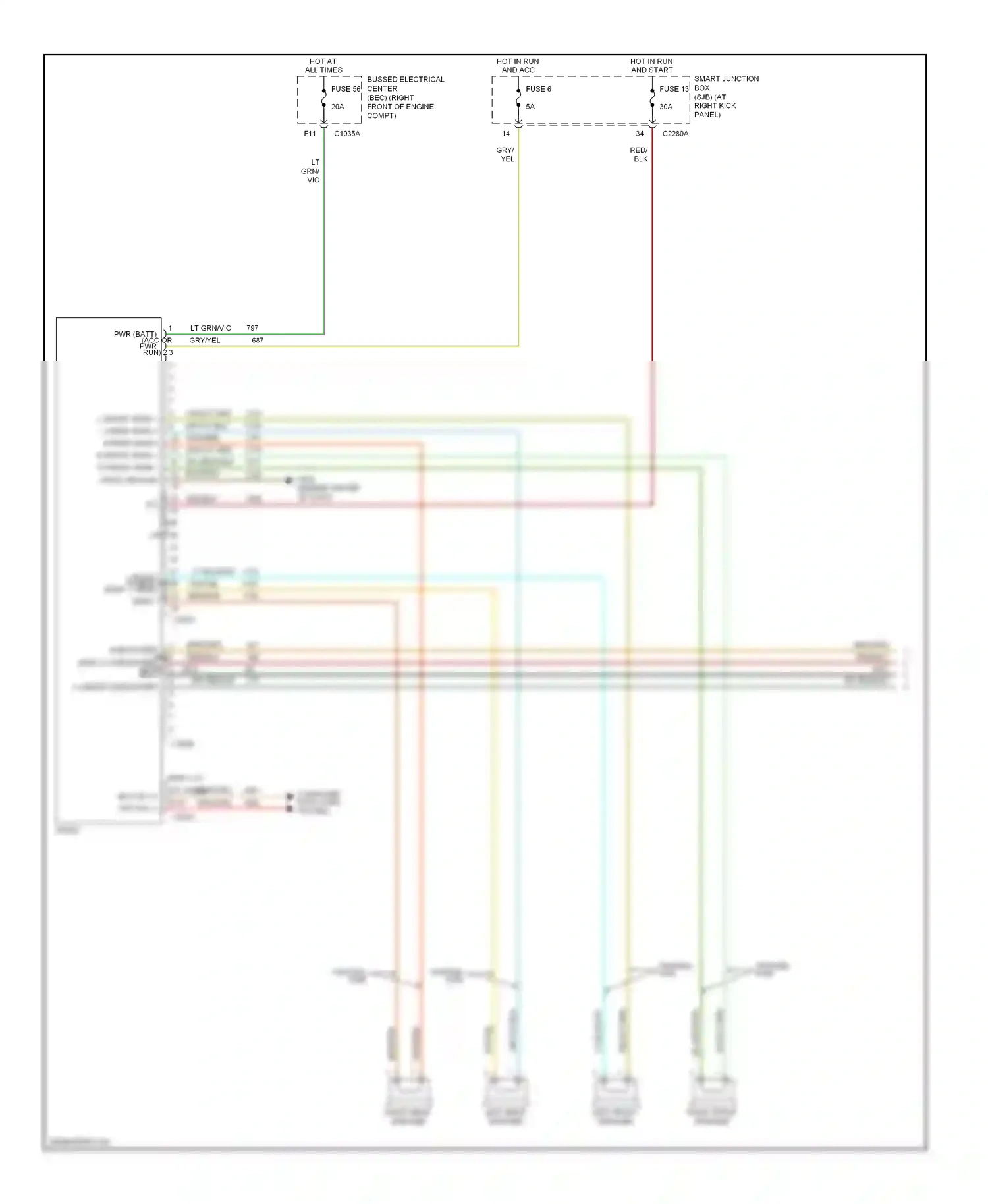 Wiring diagram left front speaker for Ford GT I (2004-2006) (3 of 3)
